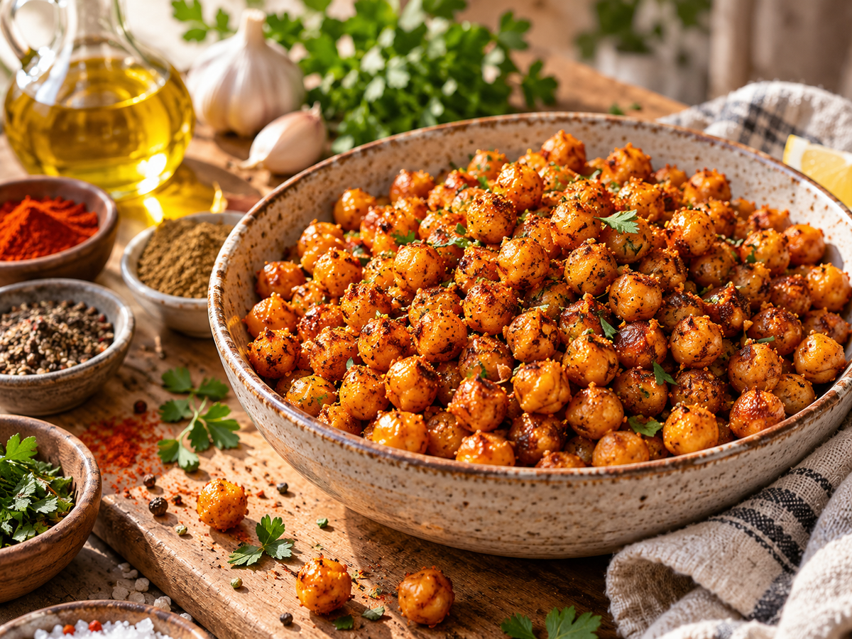 Wie macht man knusprige Kichererbsen-Snacks zu Hause?