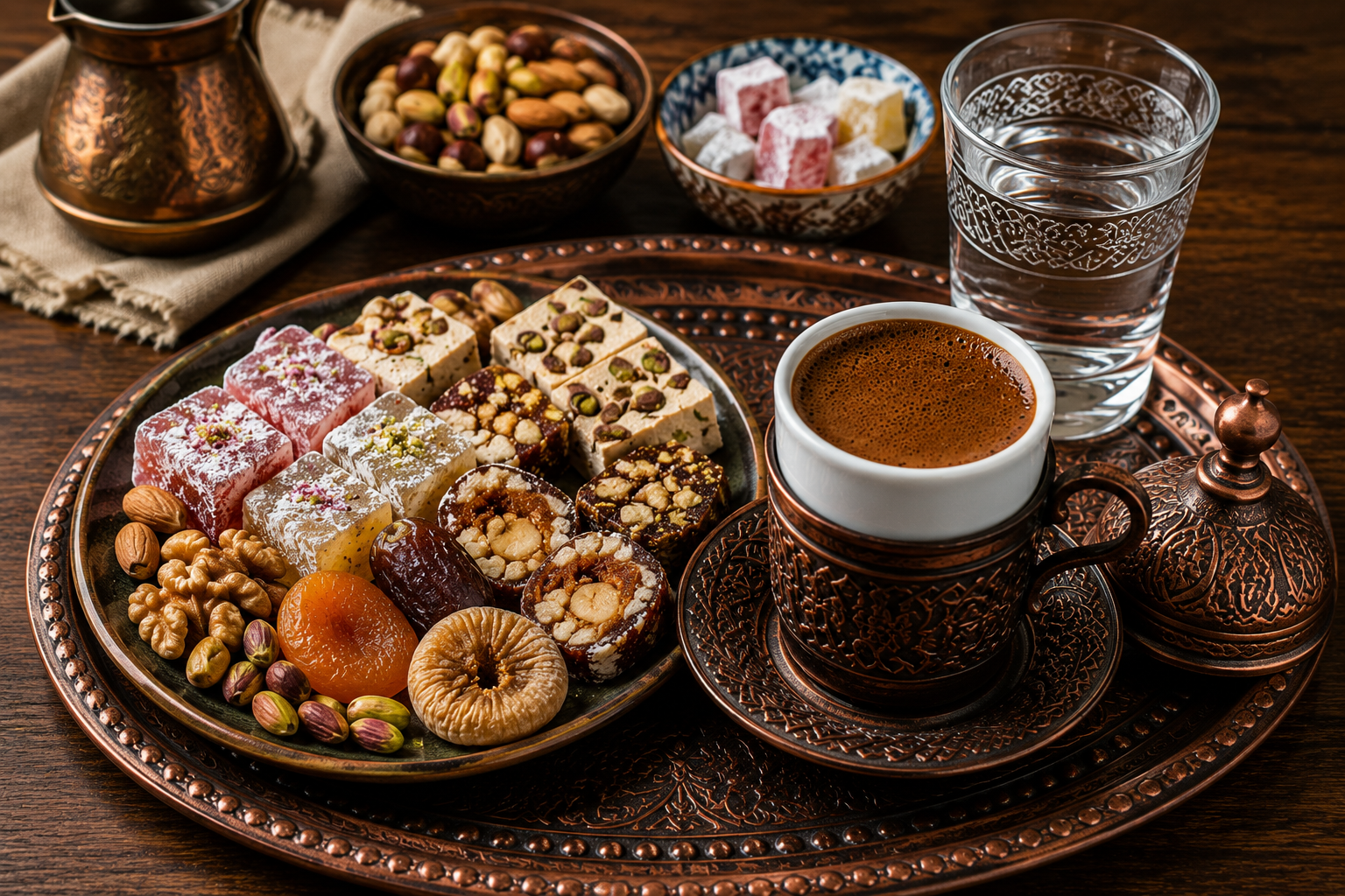 Welche traditionellen Beilagen werden zu Kaffee serviert?