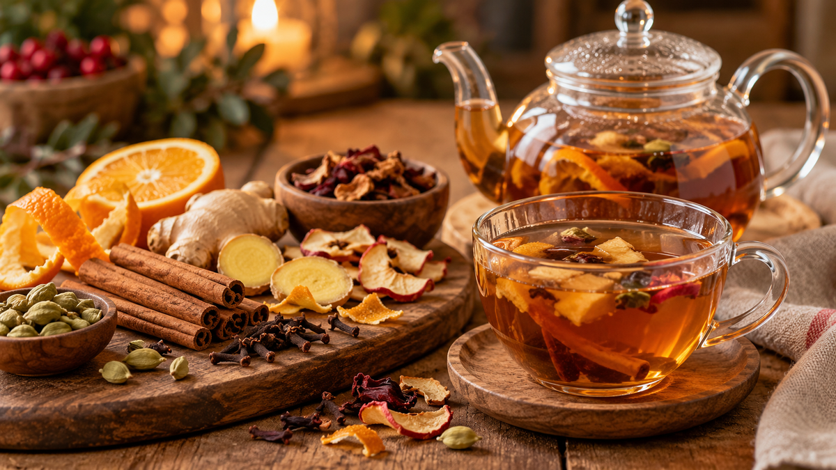 Wie macht man eine würzige Kräutertee-Mischung zu Hause?