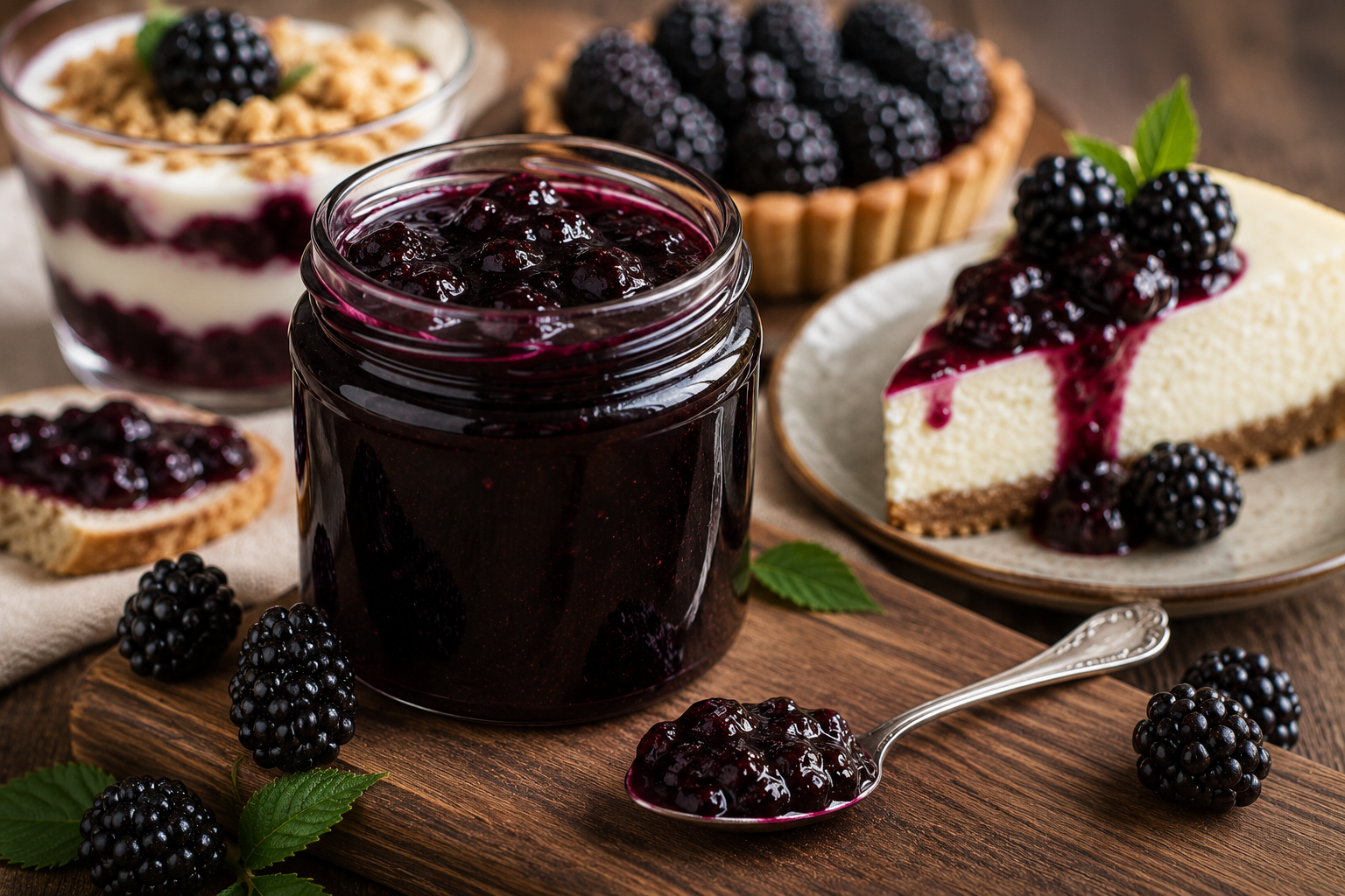 Was ist Brombeerkonfitüre? Verwendung in Desserts?