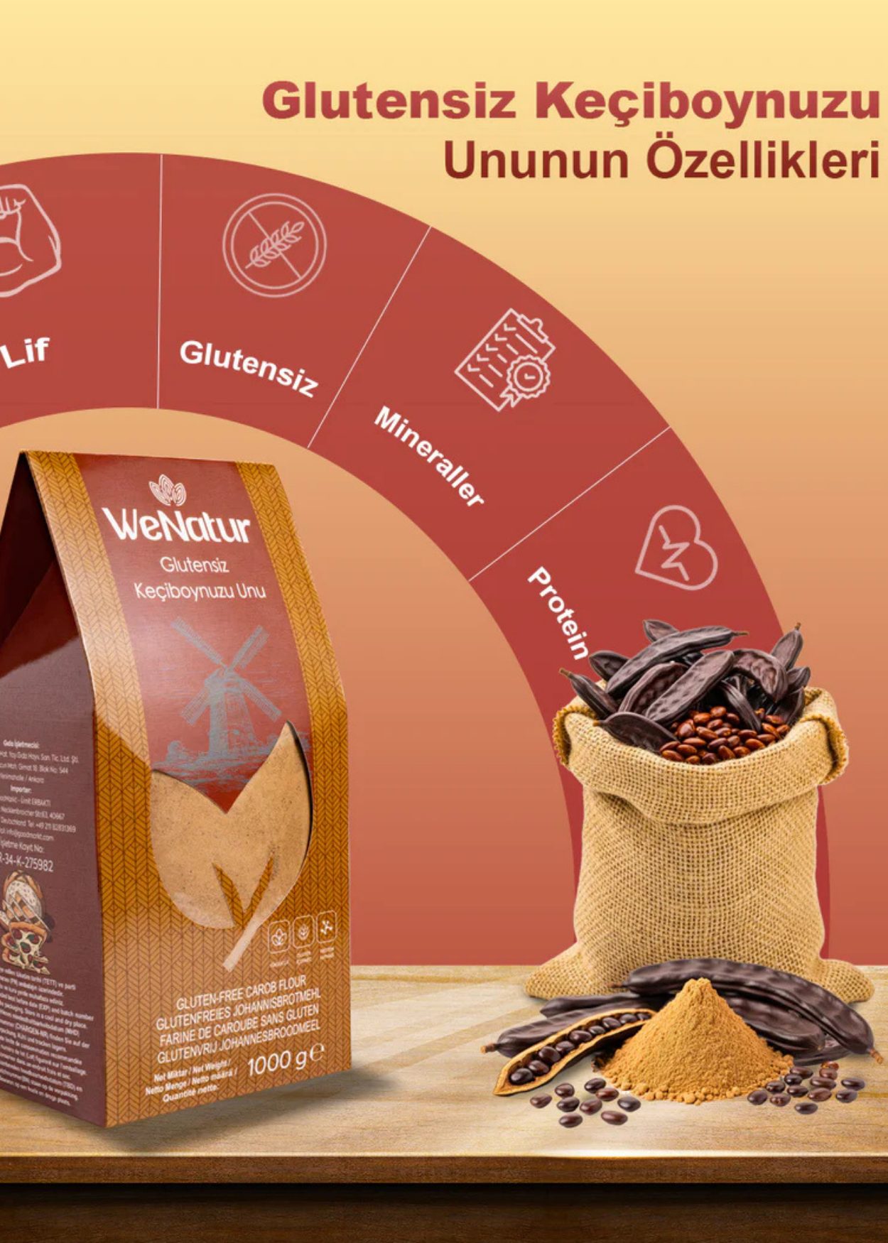 Glutenfreies Johannisbrotkernmehl