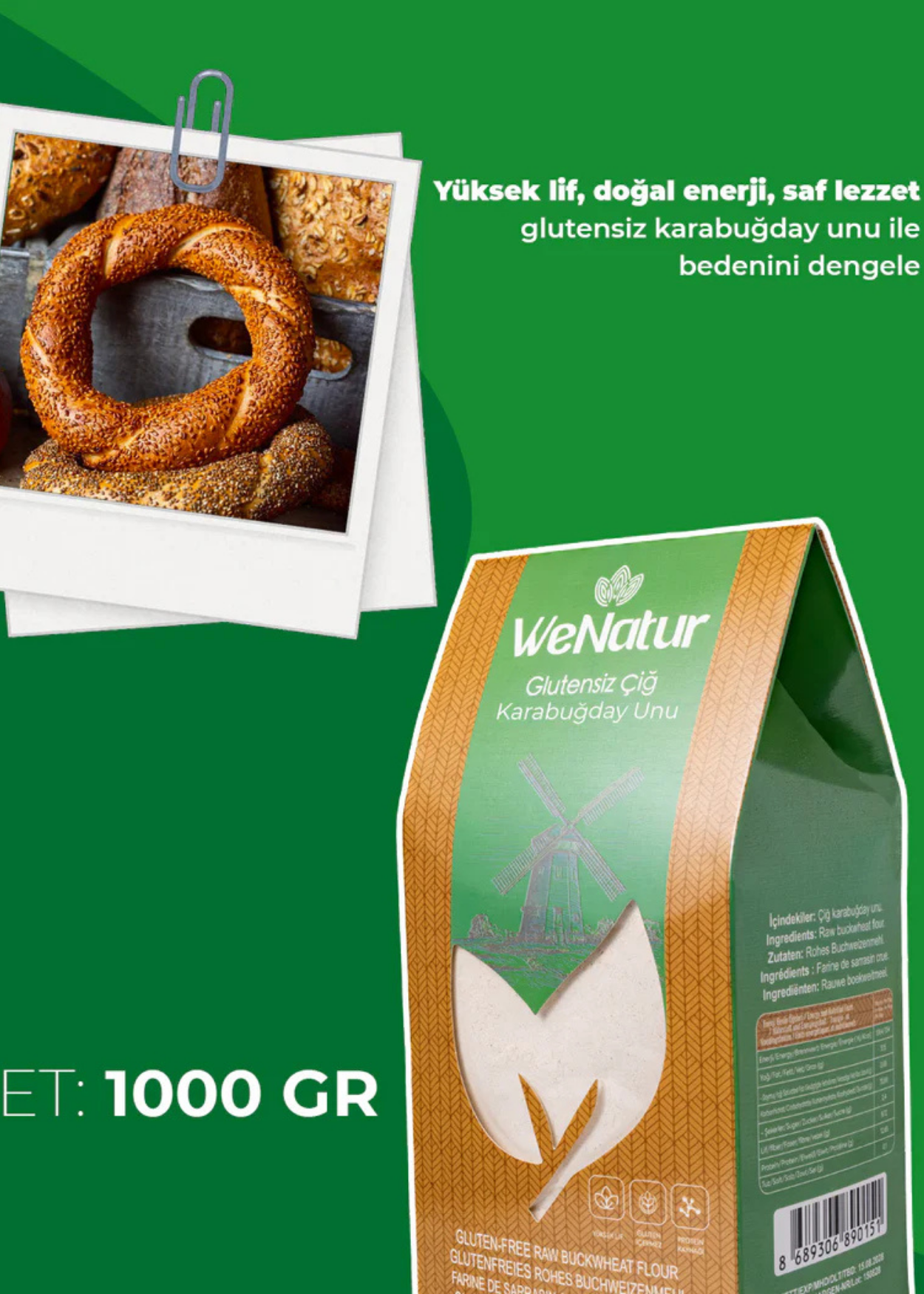 Glutenfreies Rohes Buchweizenmehl
