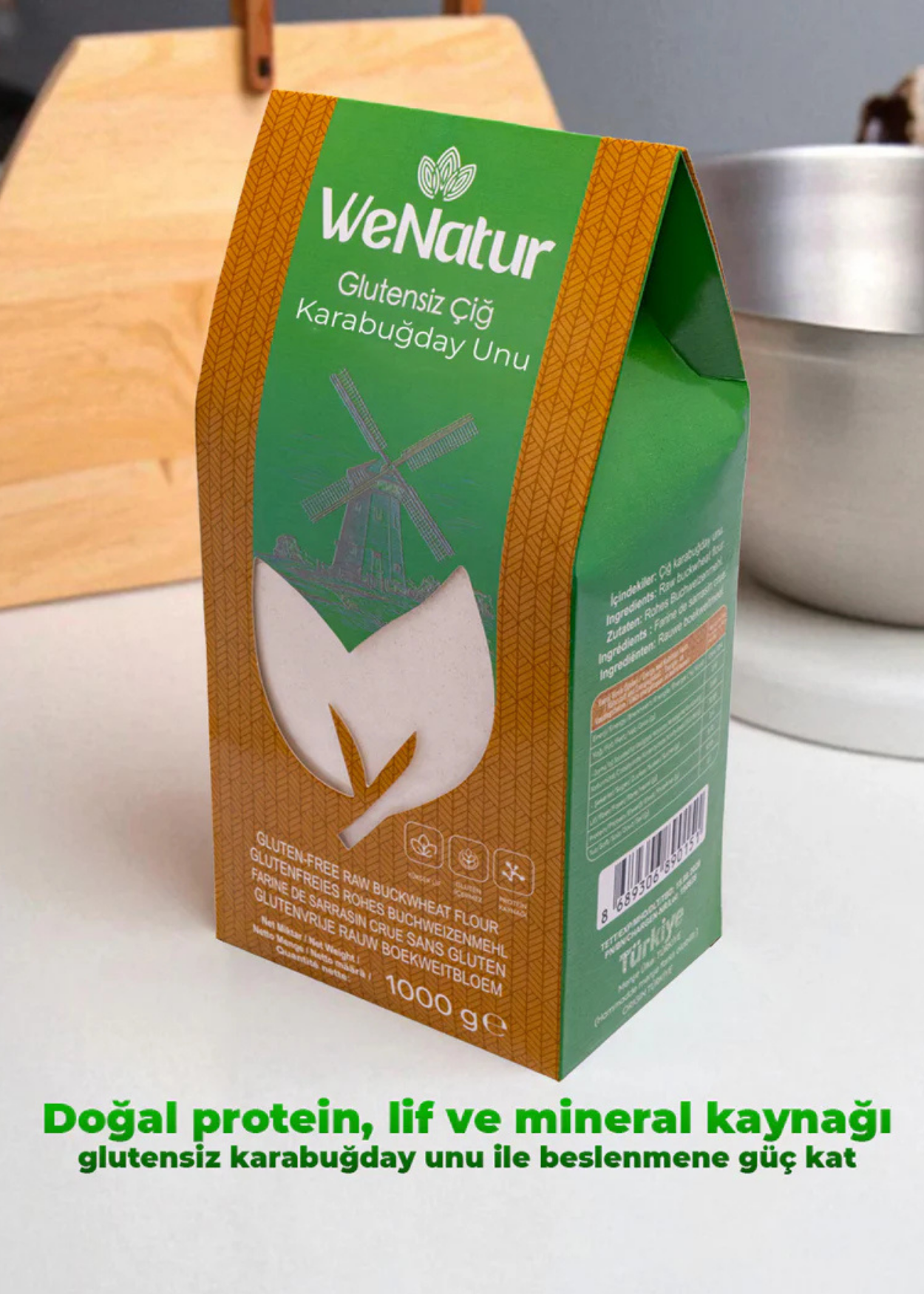 Glutenfreies Rohes Buchweizenmehl