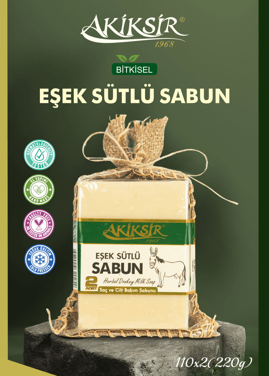 Eselsmilchseife – 2 Stück 220g