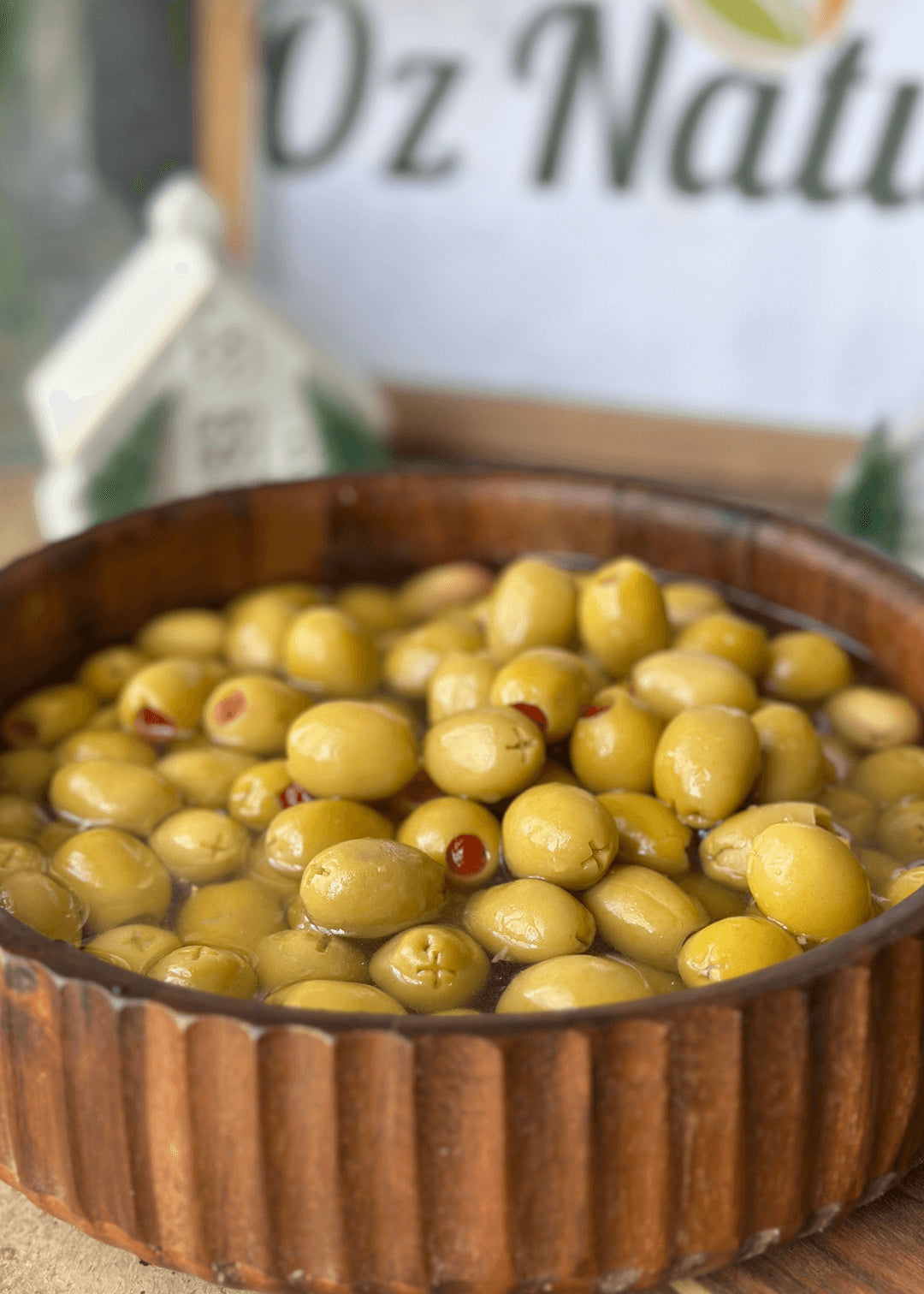 Grüne Oliven mit Paprika 900g