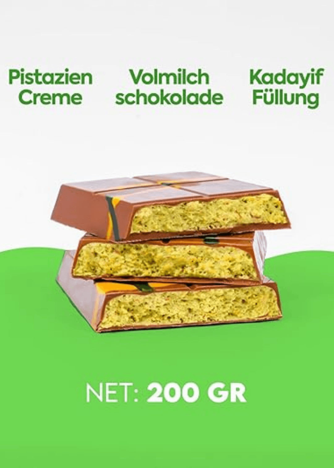 Schokolade mit Kadayif und Pistaziencreme 200g