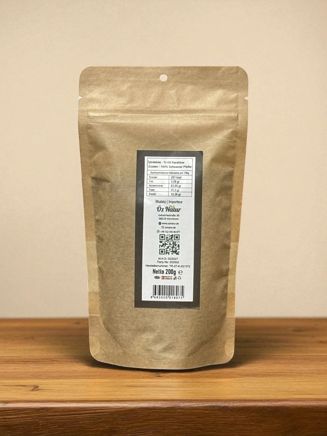 Schwarzer Pfeffer Gemahlen 200g