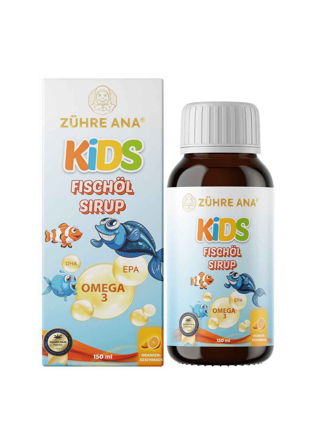 Zühre Ana Kids Omega 3 Fischöl Sirup (Orangengeschmack)