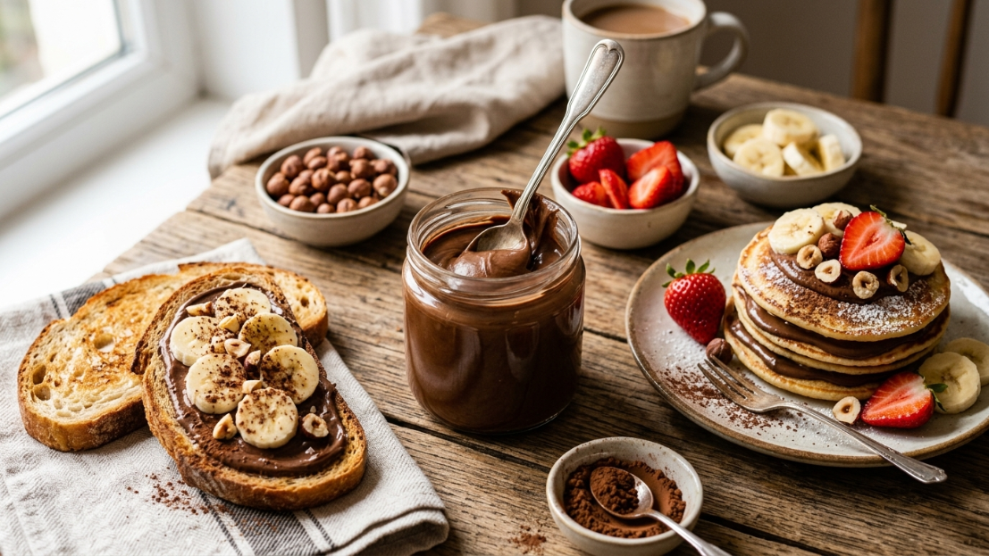 Wie kann Haselnusscreme in Frühstücks- und Dessertrezepten verwendet werden?