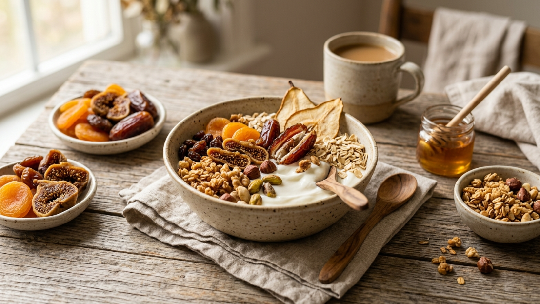 Wie werden Frühstücksrezepte mit Trockenfrüchten zubereitet?