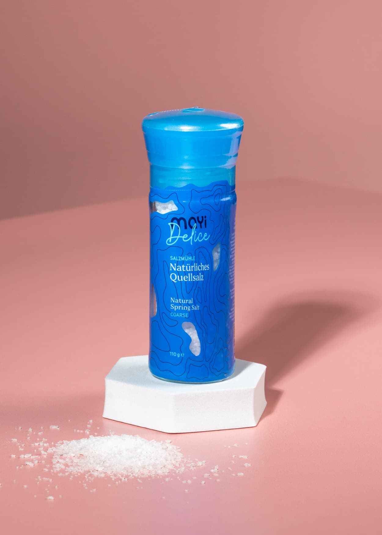 Mayi Quellsalz grobkörnig mit Salzmühle