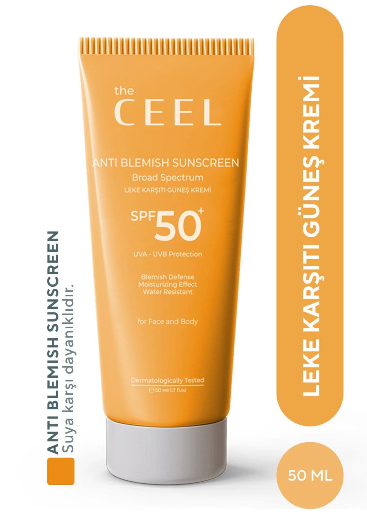 The Ceel Sonnenschutzcreme SPF 50+ mit hohem Schutz und Glutathion-Effekt gegen Pigmentflecken, für alle Hauttypen