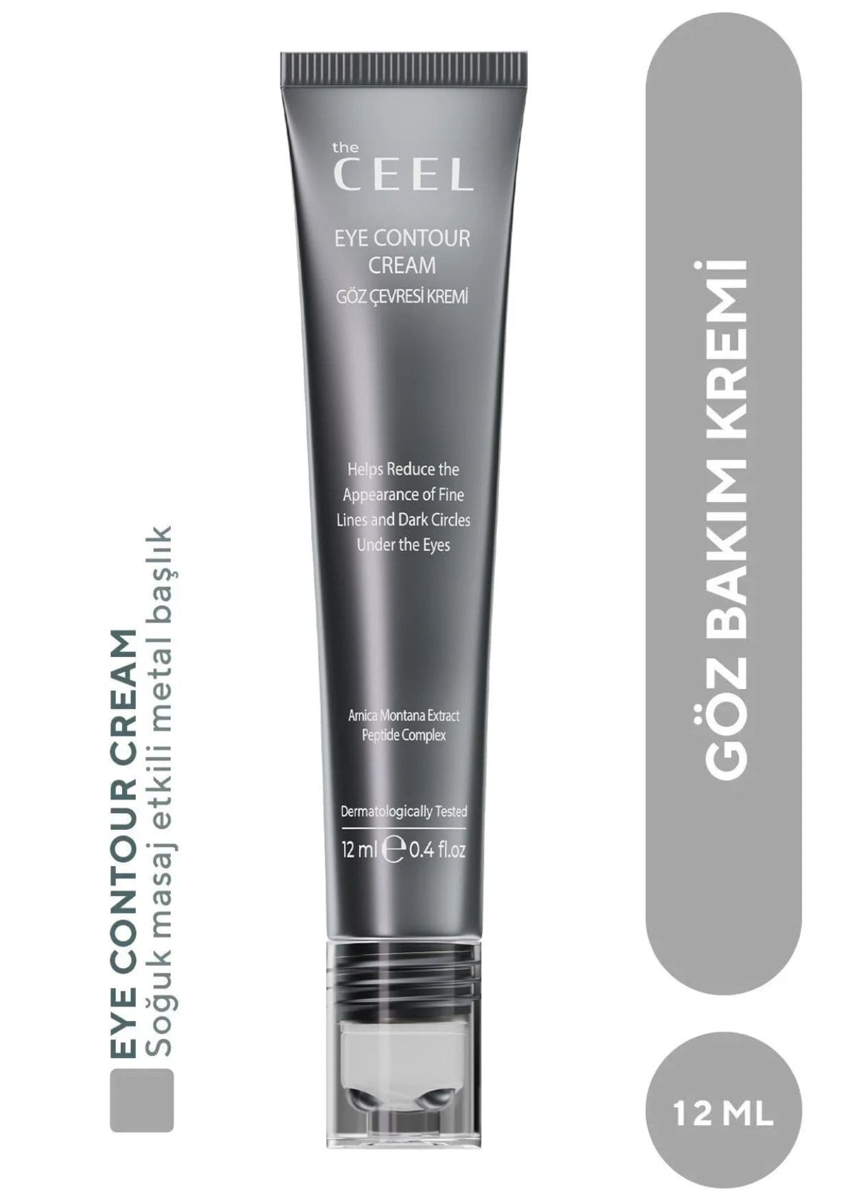 The Ceel Kühlende Augencreme mit Massage-Roll-on und Arnica-Montana-Extrakt gegen das Erscheinungsbild von Tränensäcken und Augenringen
