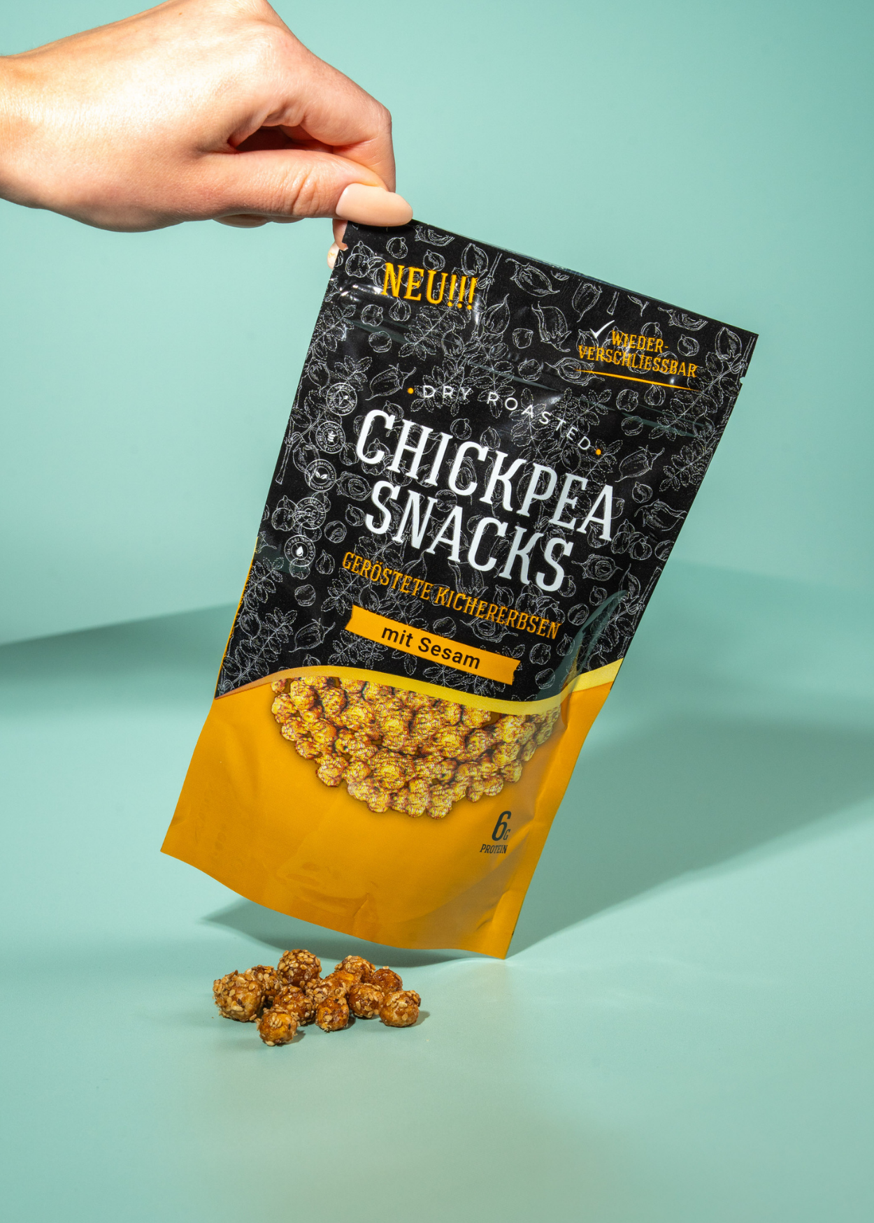 Chickpea Snacks geröstete Kichererbsen Sesam