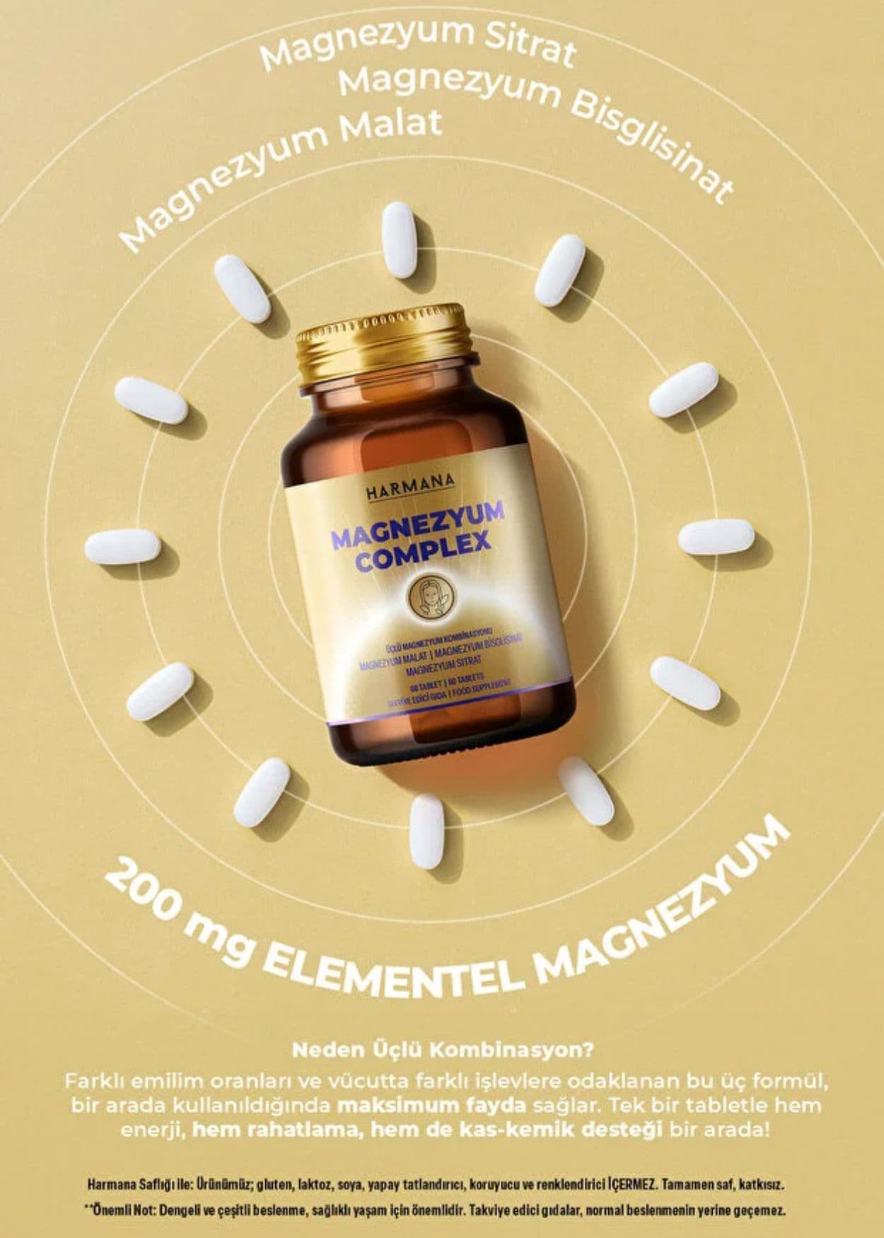Harmana Magnesium-Komplex (Bisglycinat, Citrat, Malat)