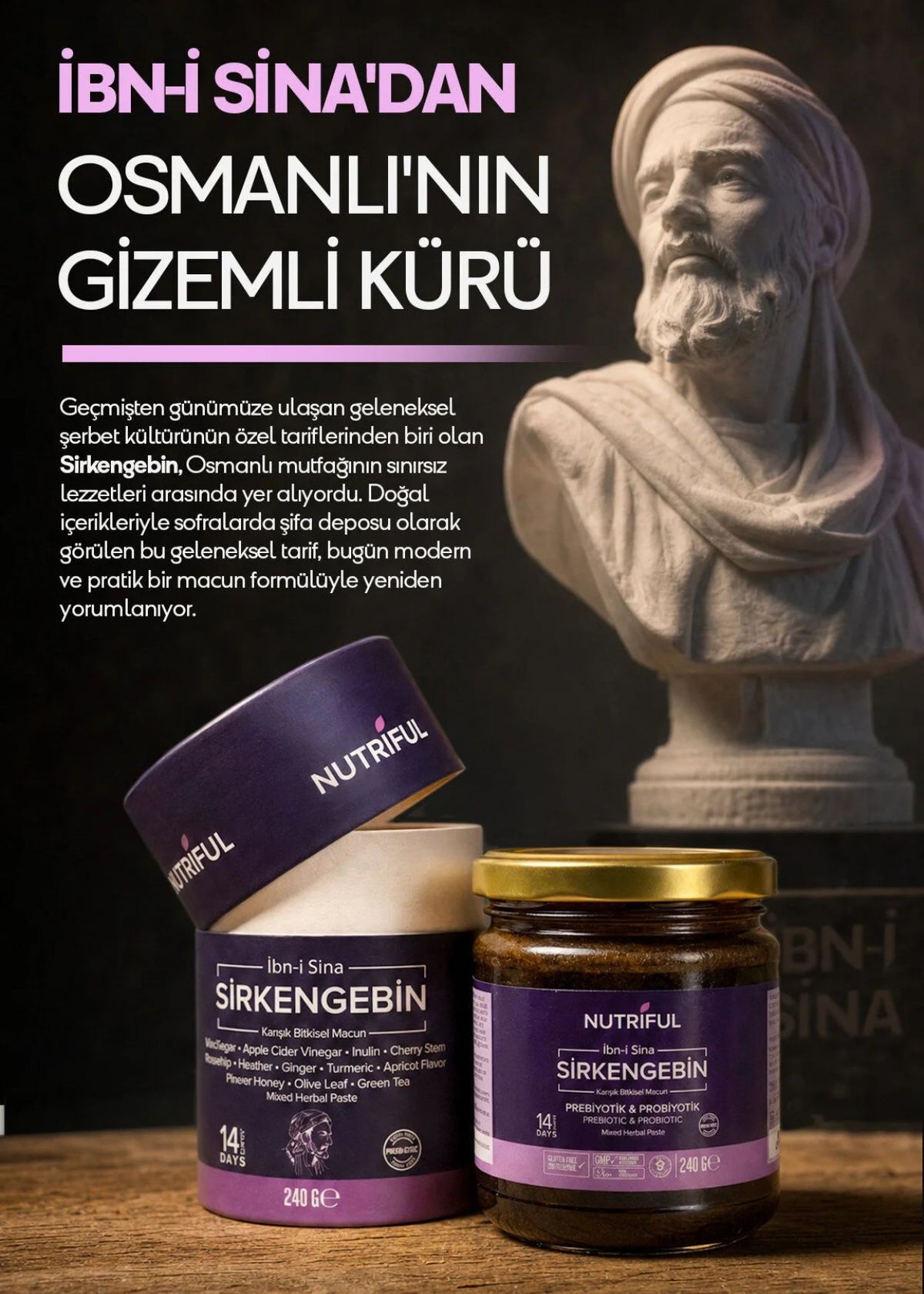 Nutriful Ibn-i Sina Sirkengebin Prebiyotik & Probiyotik Bitkisel Macun