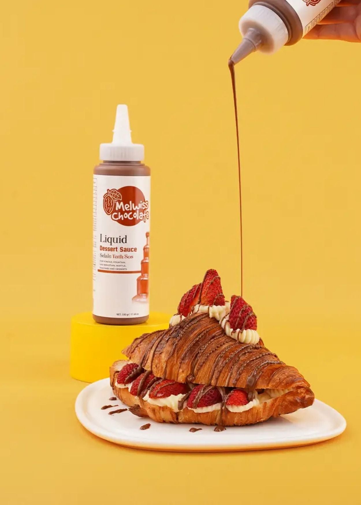 Melwiss Chocolate Flüssige Schokoladen und Dessertsoße – Soße für Waffeln, Crêpes & Pfannkuchen