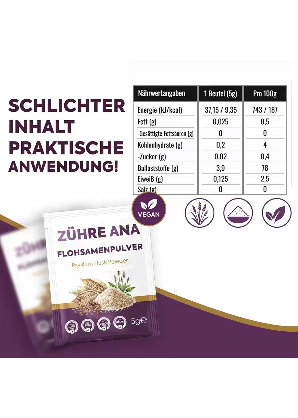 Zühre Ana Karnıyarık Otu (Psyllium) Tozu