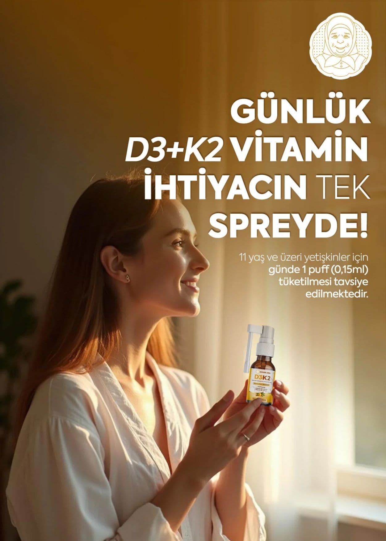 Zühre Ana Vitamin Flüssiges Nahrungsergänzungsmittel mit D3 & K2 – Spray