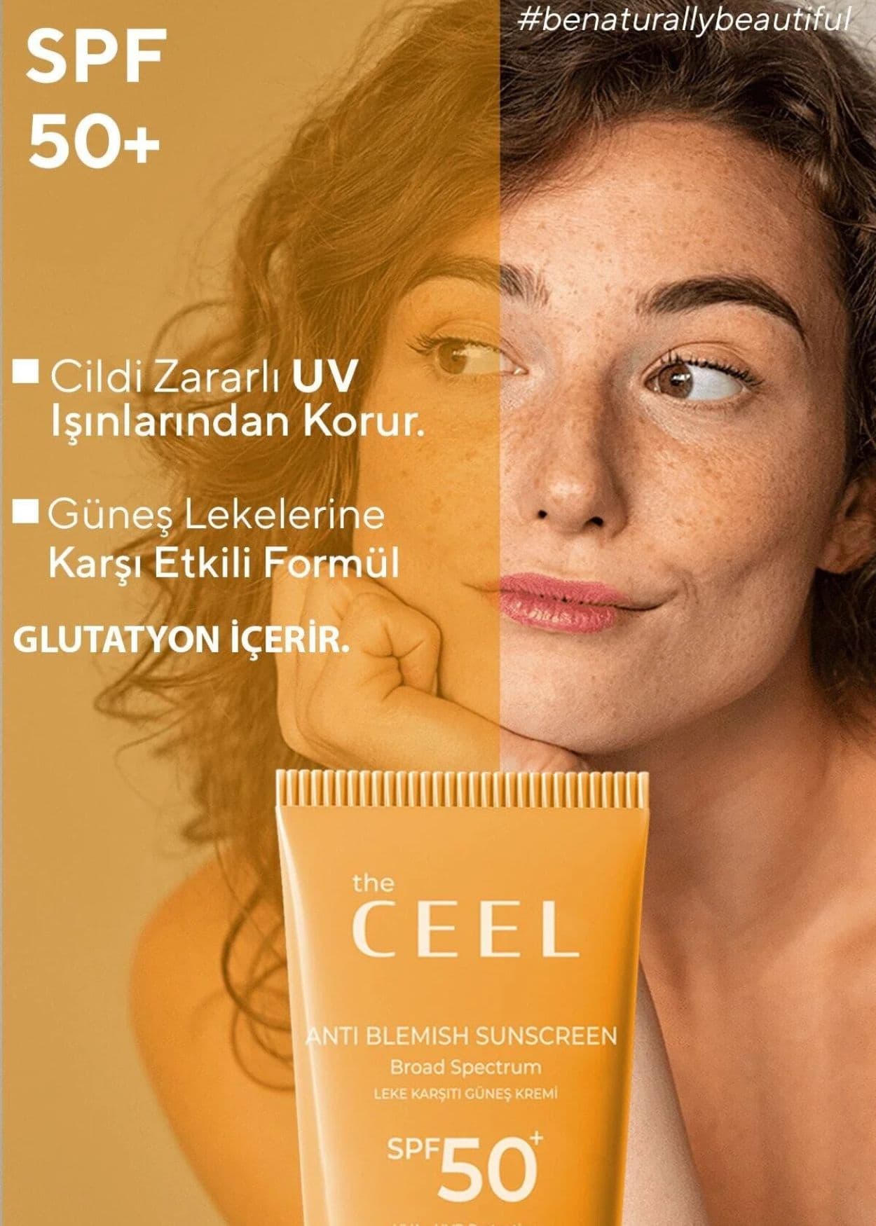 The Ceel Sonnenschutzcreme SPF 50+ mit hohem Schutz und Glutathion-Effekt gegen Pigmentflecken, für alle Hauttypen