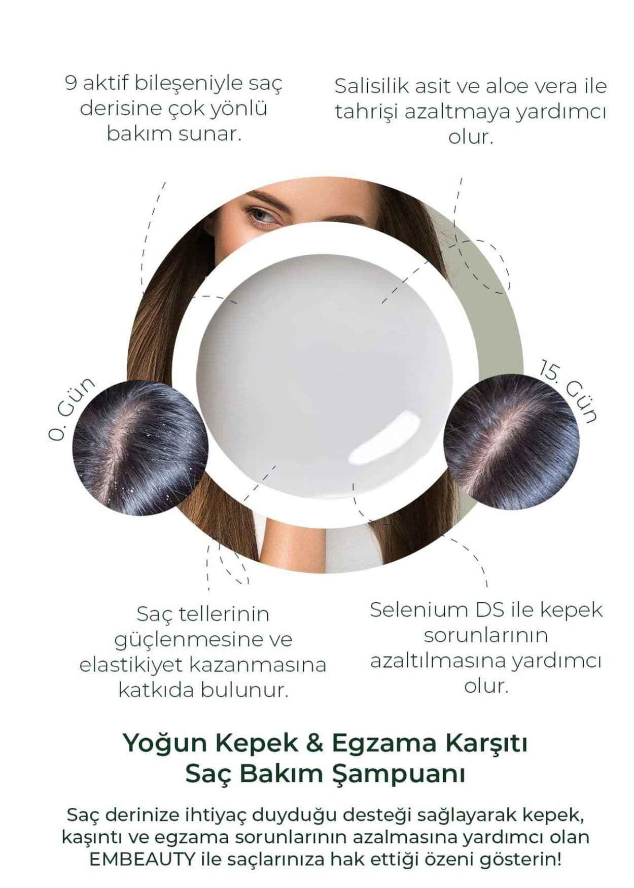 Embeauty Salzfreies Anti-Schuppen-Shampoo mit 9 Wirkstoffen gegen Schuppen, Juckreiz und Ekzeme