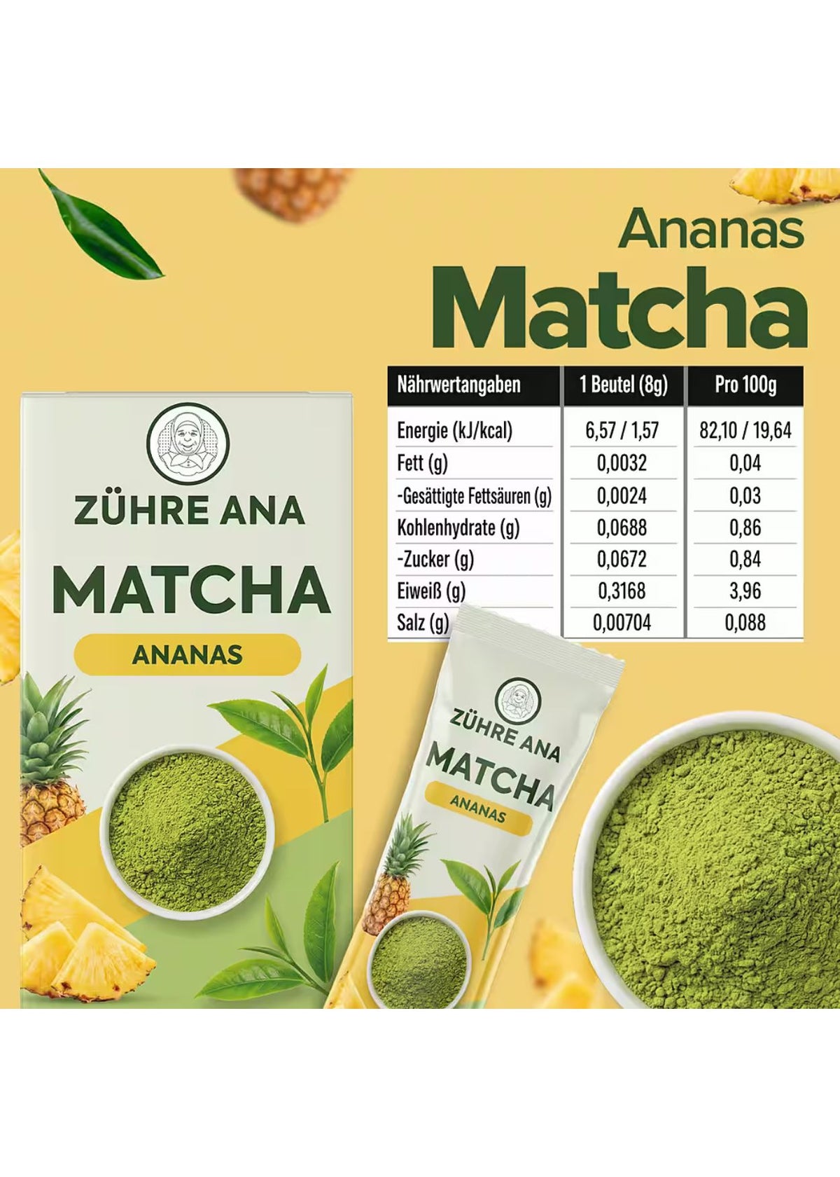 Zühre Ana Tee Matcha Ananas Grüntee-Mischung mit Faulbaum & Zitrone