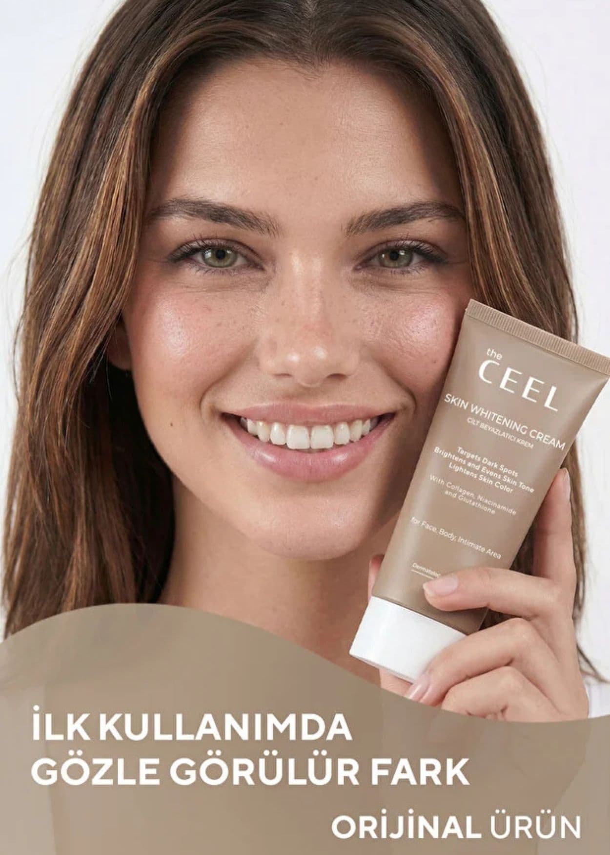 The Ceel Hautaufhellende Creme gegen Pigmentflecken mit Niacinamid, Alpha-Arbutin und Kojisäure