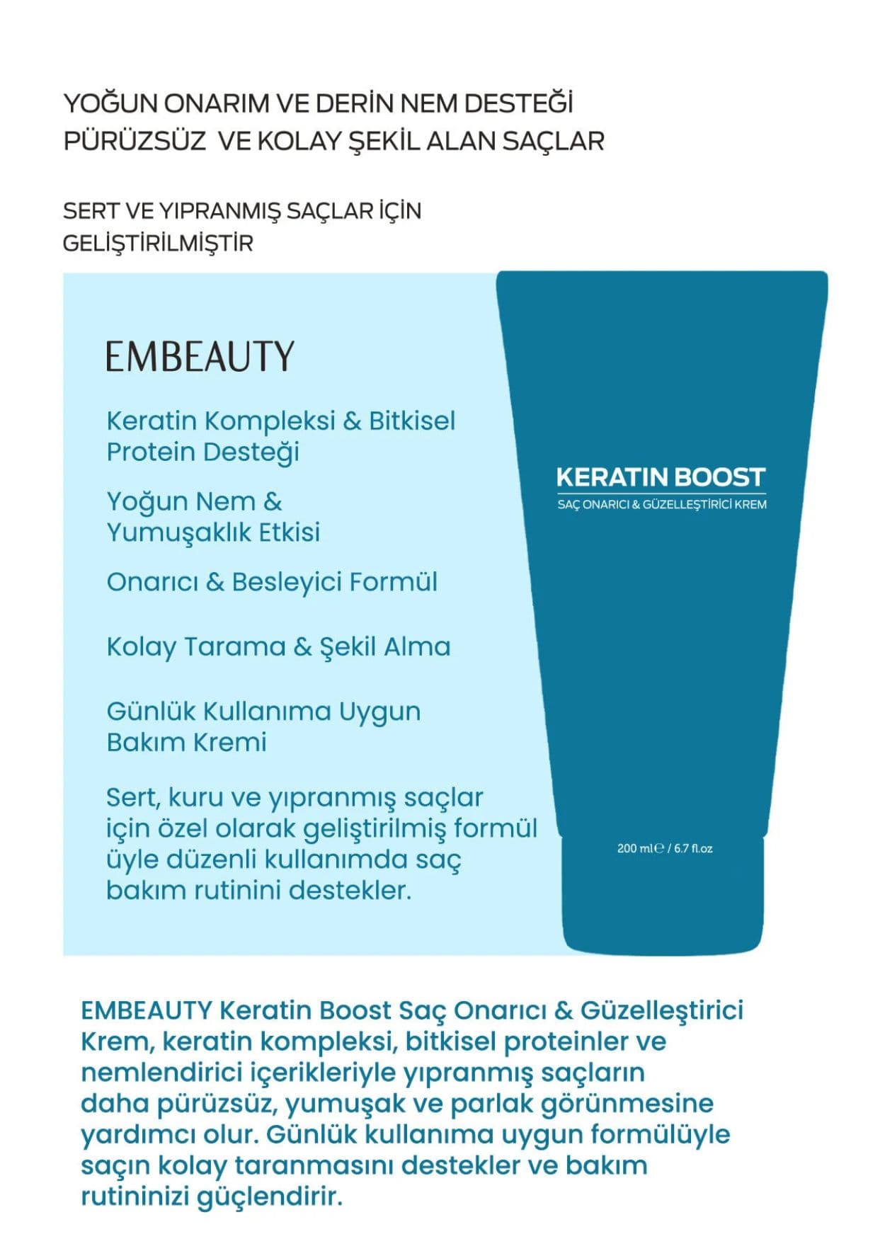 Embeauty Keratin Boost Reparierende und Volumen verleihende Haarspülung