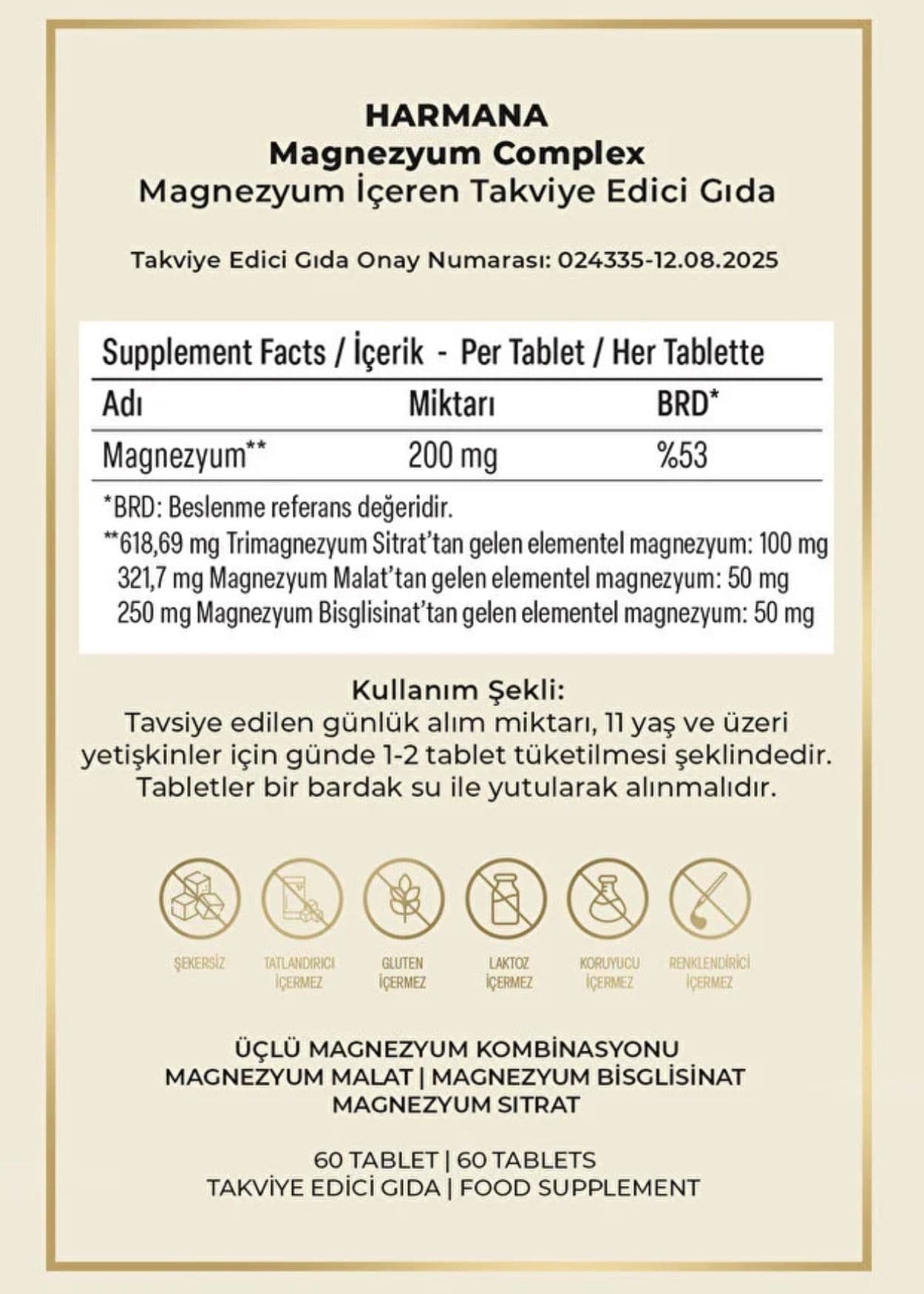Harmana Magnesium-Komplex (Bisglycinat, Citrat, Malat)