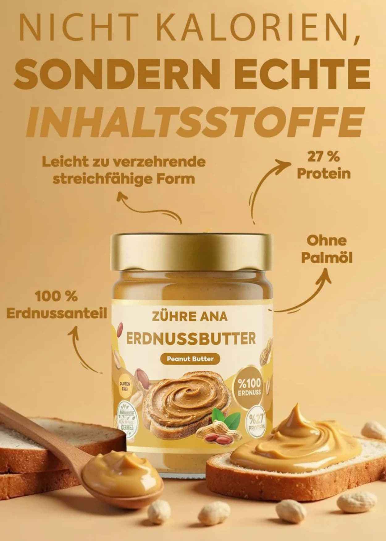 Zühre Ana Zuckerfreie 100% Erdnussbutter