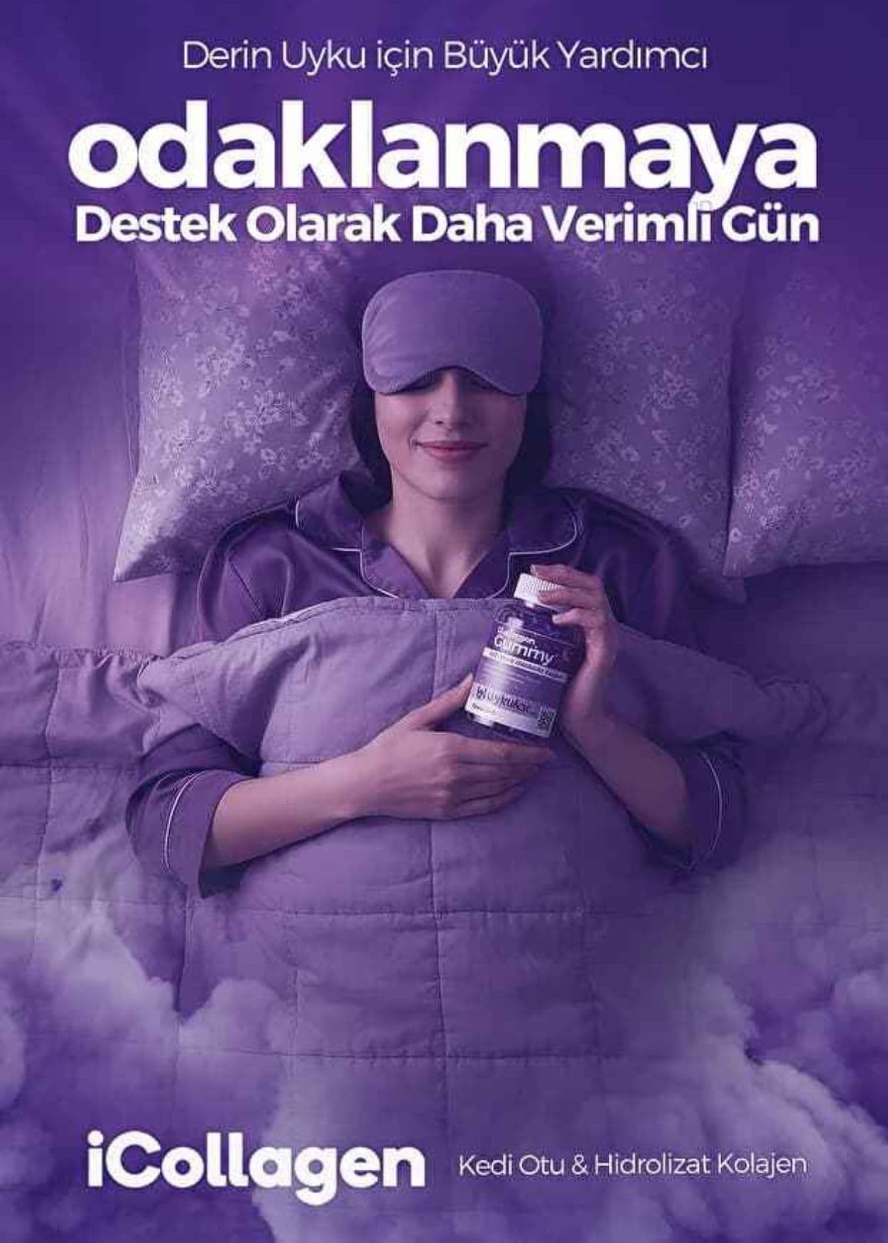 iCollagen İyi Uykular Kolajen Jelibonu - Kedi Otu & 5 Tip Kolajen