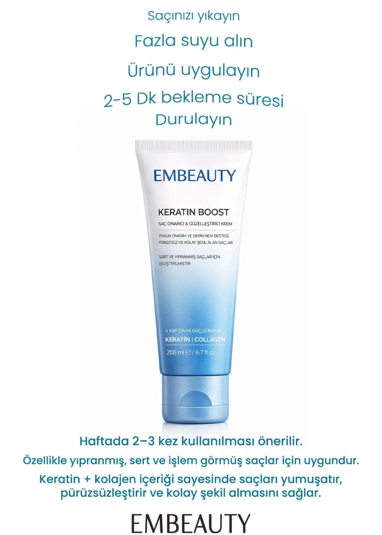 Embeauty Keratin Boost Reparierende und Volumen verleihende Haarspülung