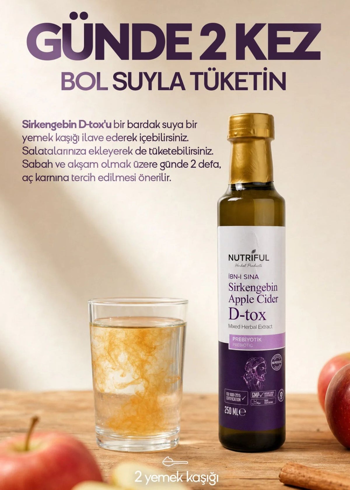 Nutriful İbni Sina Sirkengebin Prebiyotik Sirkesi