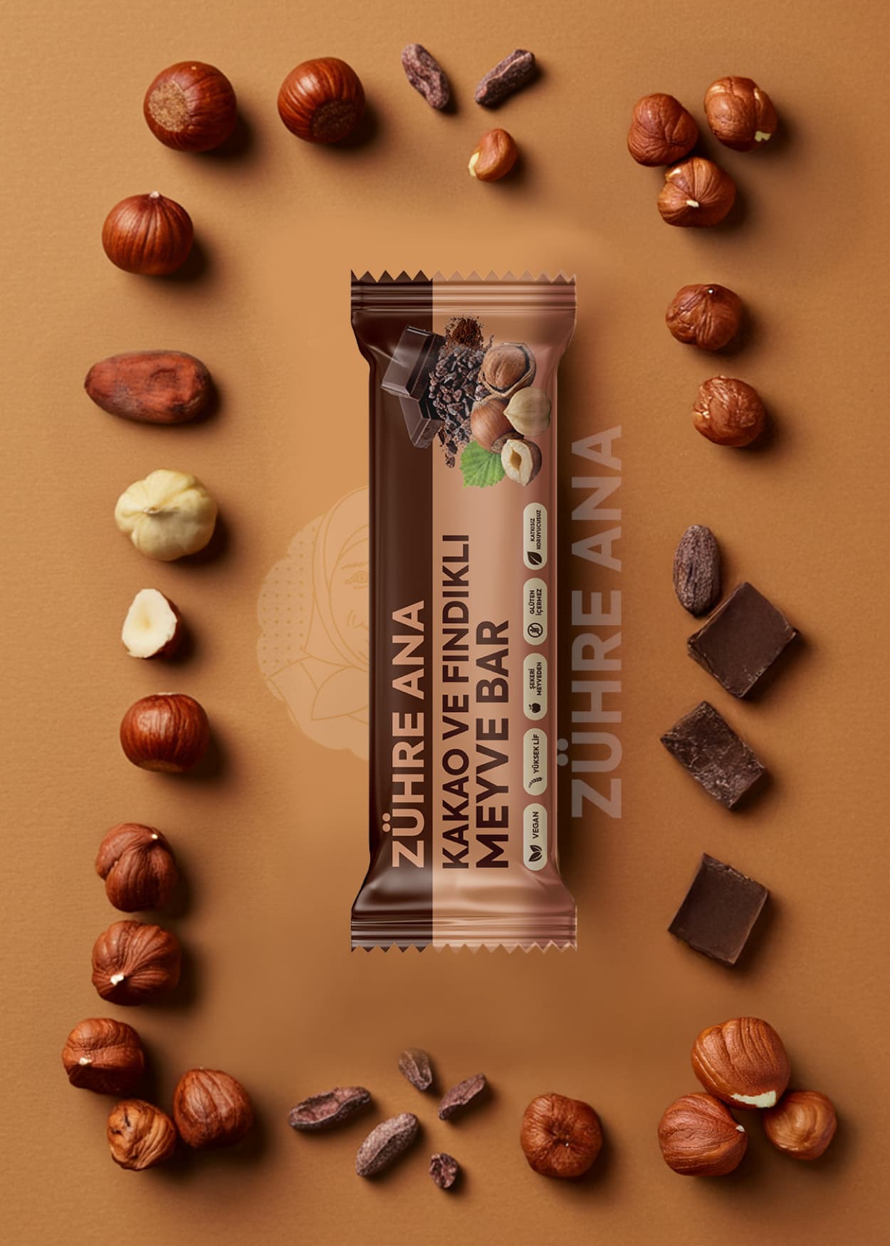 Zühre Ana Kakao- und Haselnuss-Fruchtriegel
