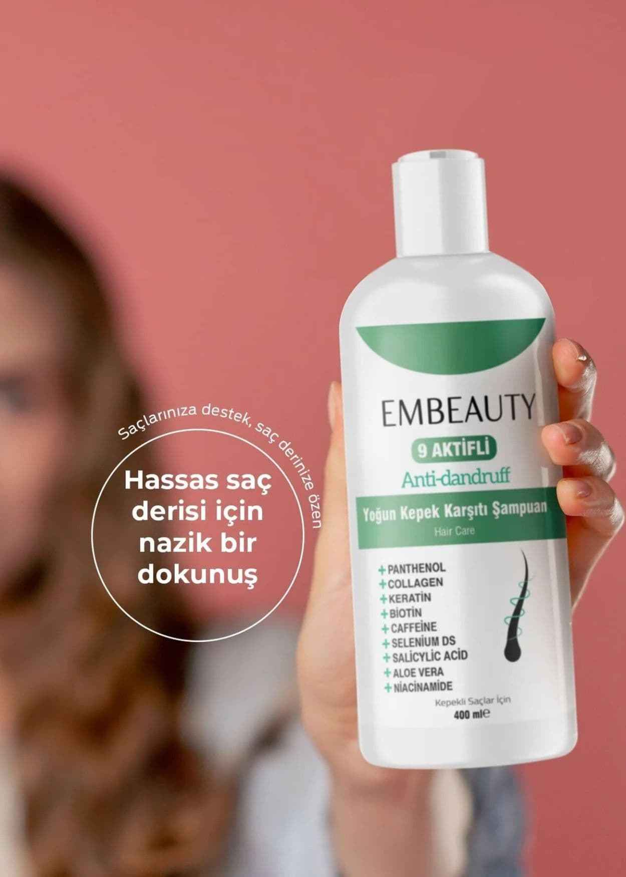 Embeauty Salzfreies Anti-Schuppen-Shampoo mit 9 Wirkstoffen gegen Schuppen, Juckreiz und Ekzeme