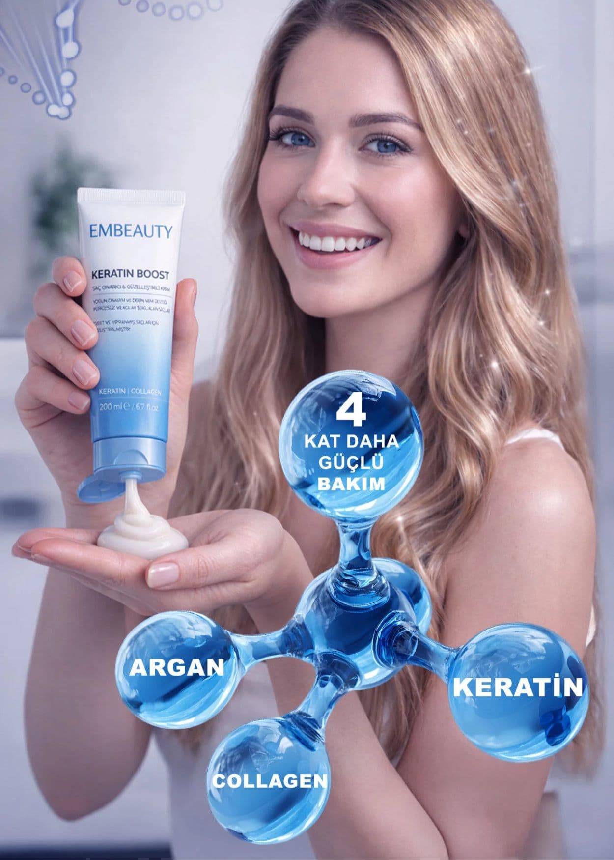 Embeauty Keratin Boost Reparierende und Volumen verleihende Haarspülung