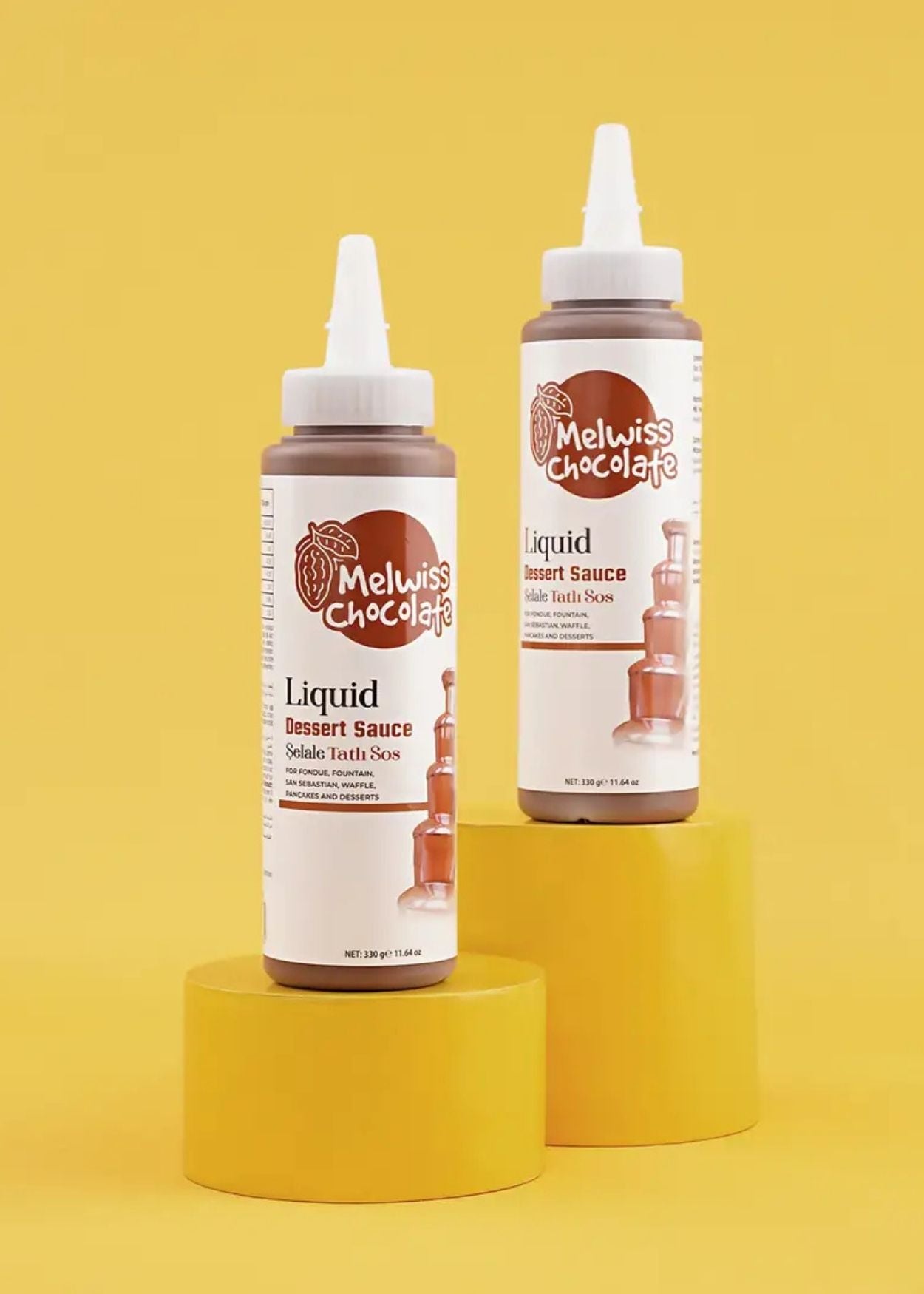 Melwiss Chocolate Flüssige Schokoladen und Dessertsoße – Soße für Waffeln, Crêpes & Pfannkuchen