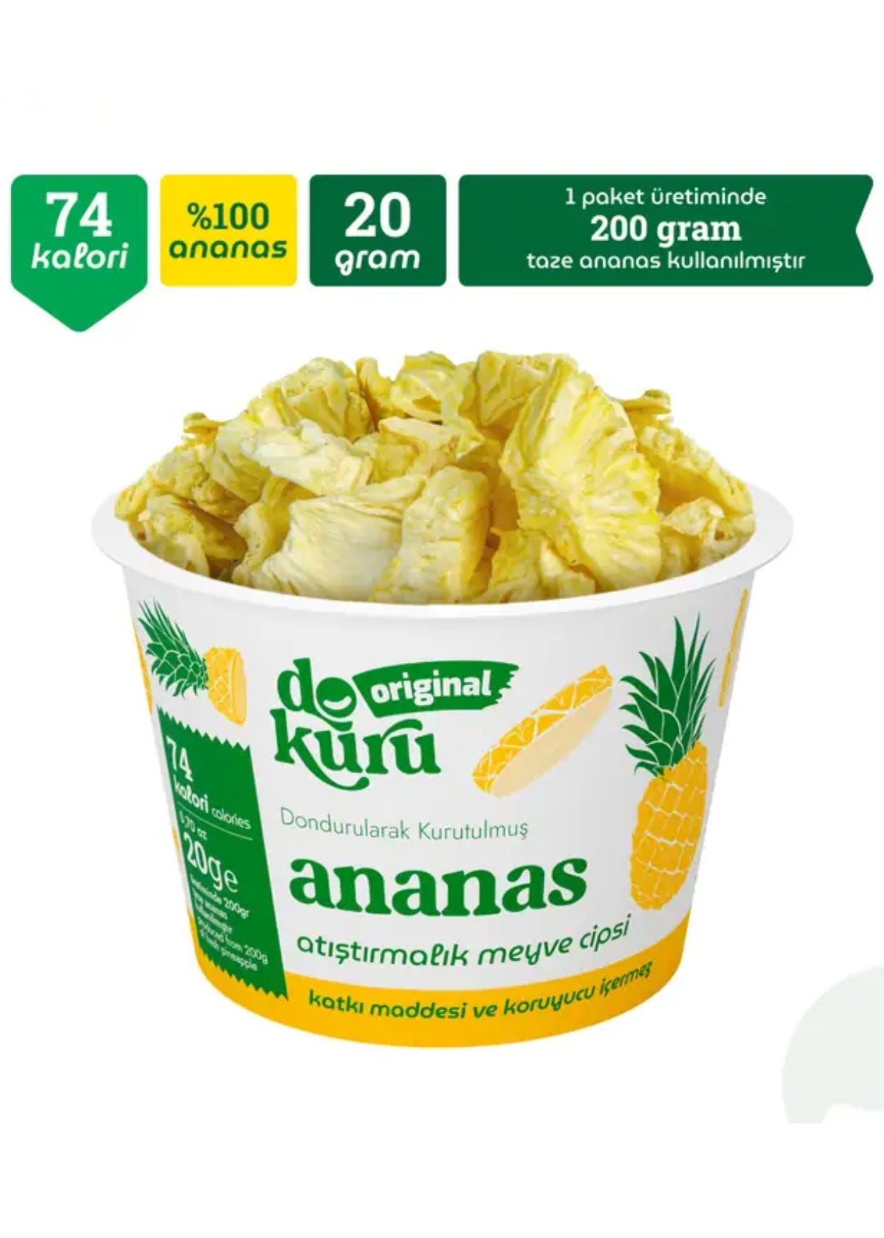 Dokuru Gefriergetrocknete Ananas (Fruchtchips)