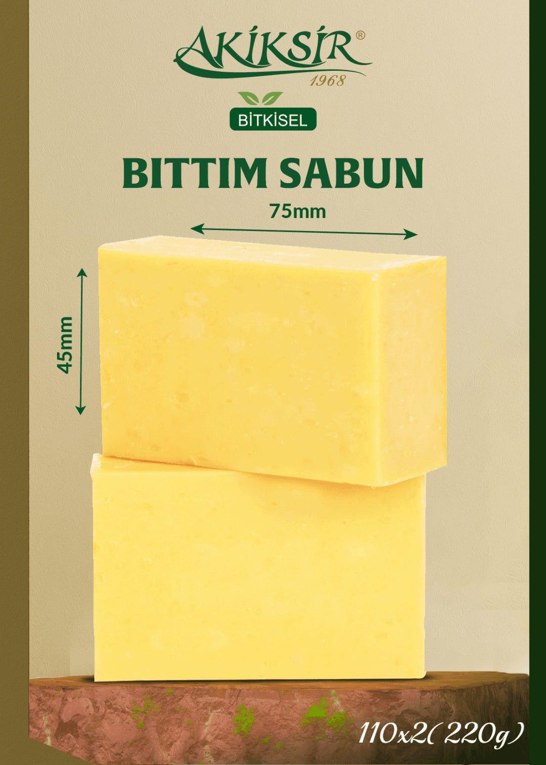 Bıttım (Menengiç) Öl Pflanzliche Seife – 2 Stück 220g