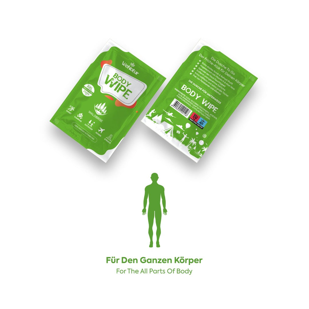 Body Wipe XXL „Waldbrise“ (25 × 34 cm) 10 stück
