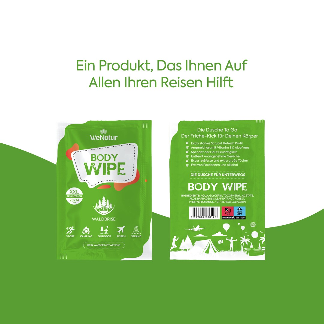 Body Wipe XXL „Waldbrise“ (25 × 34 cm) 10 stück