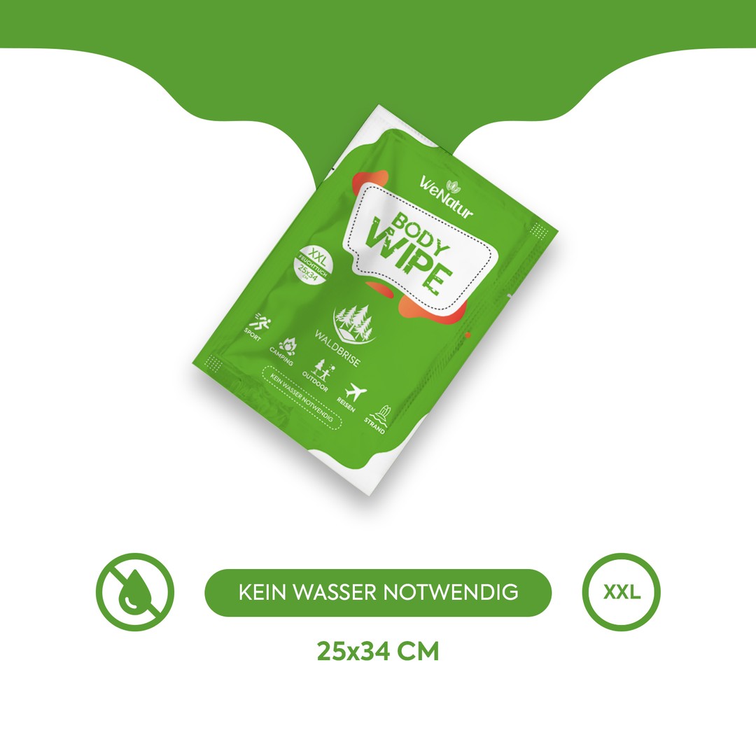 Body Wipe XXL „Waldbrise“ (25 × 34 cm) 10 stück