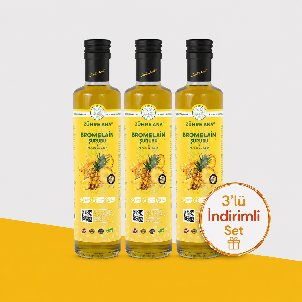 Zühre Ana Bromelain Sirup - 3'lü İndirim Set