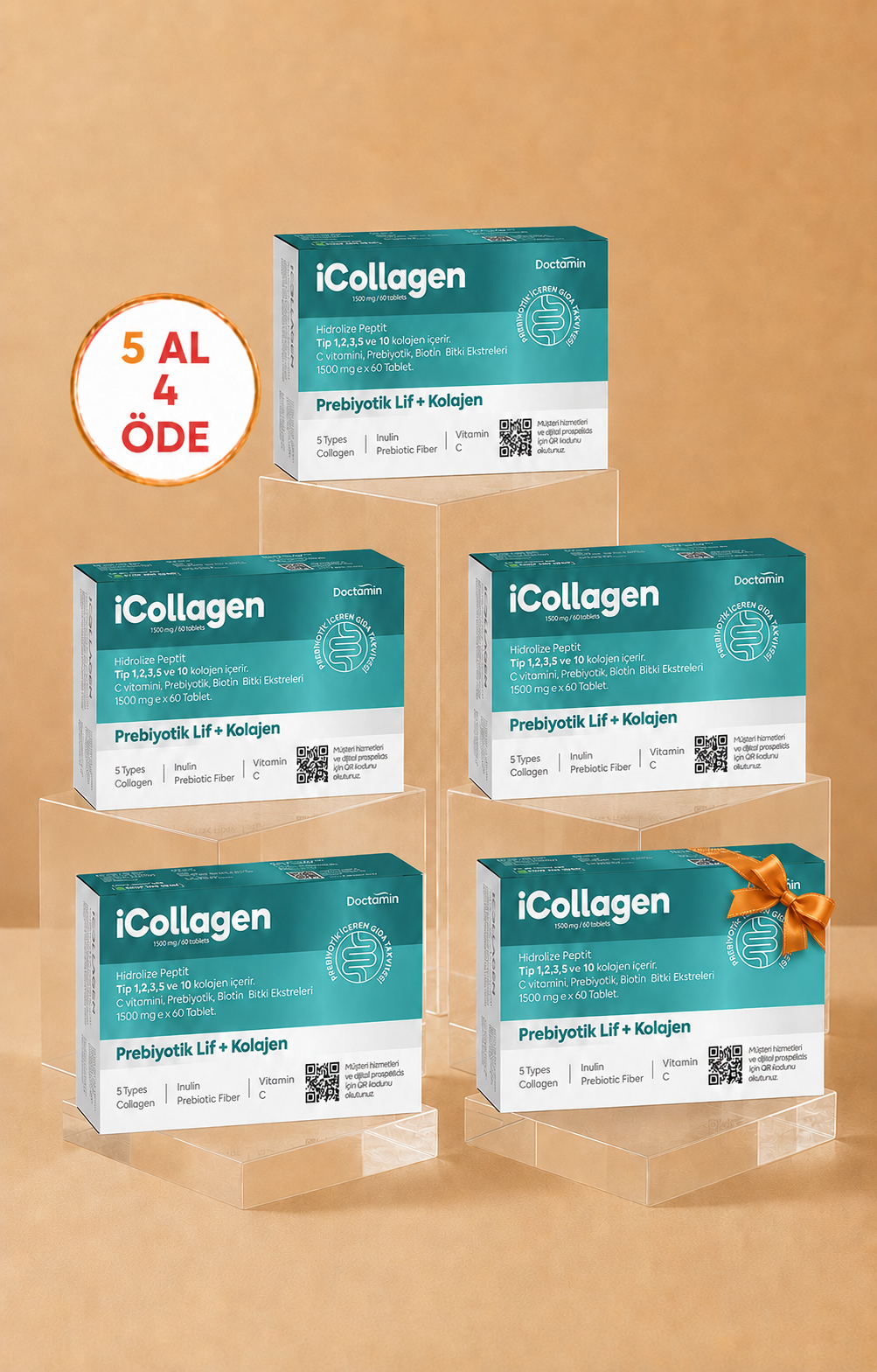 iCollagen Kolajen Prebiyotik Tablet - 5 Al 4 Öde