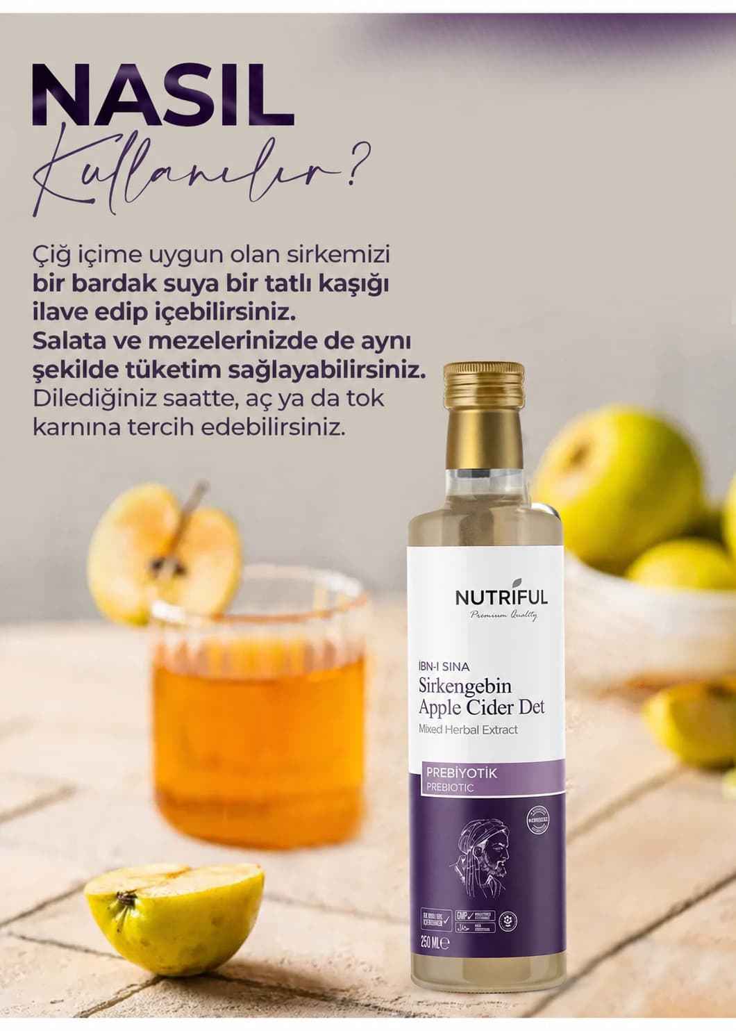 Nutriful İbni Sina Sirkengebin Prebiyotik Sirkesi