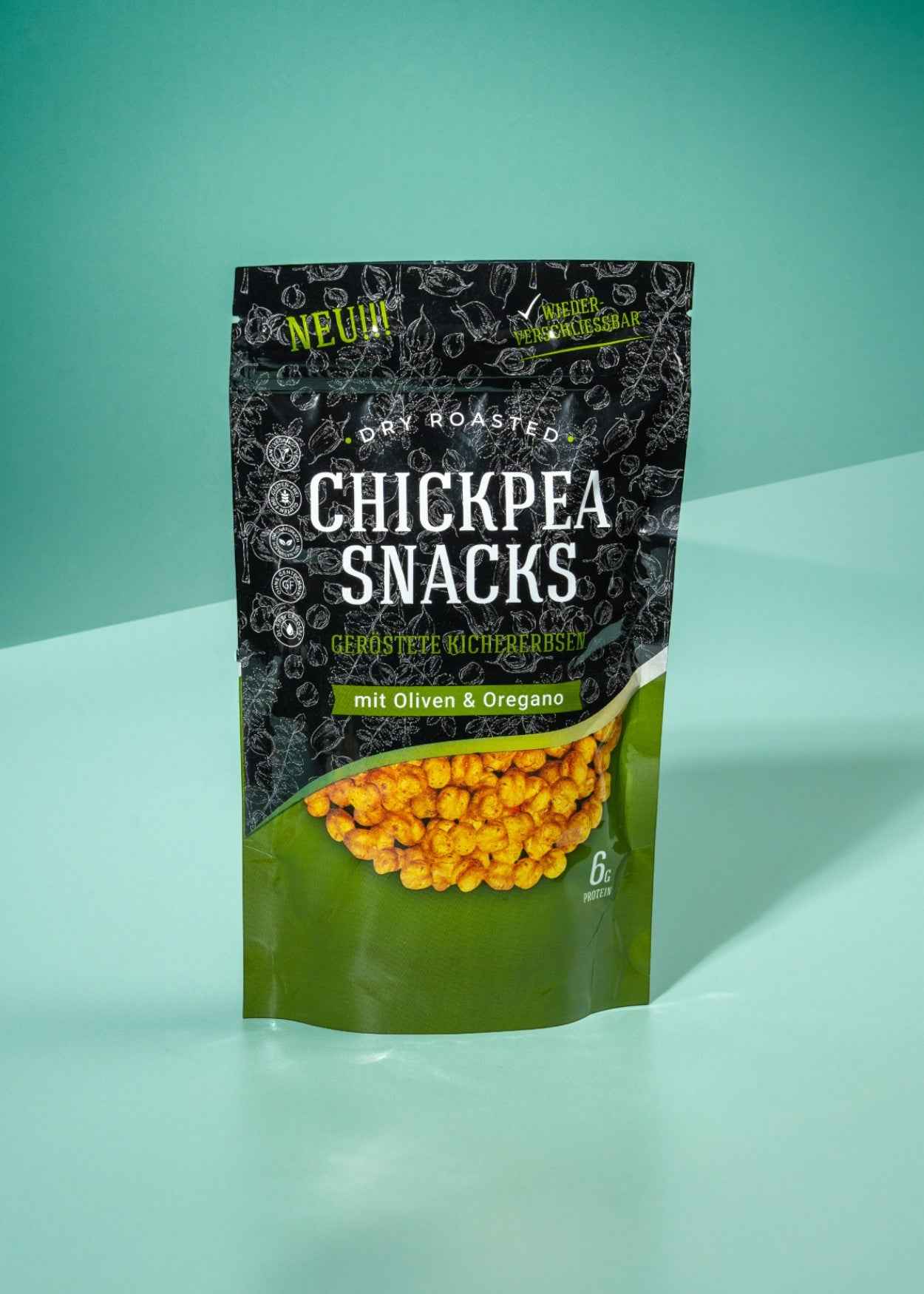 Chickpea Snacks geröstete Kichererbsen Oliven & Oregano