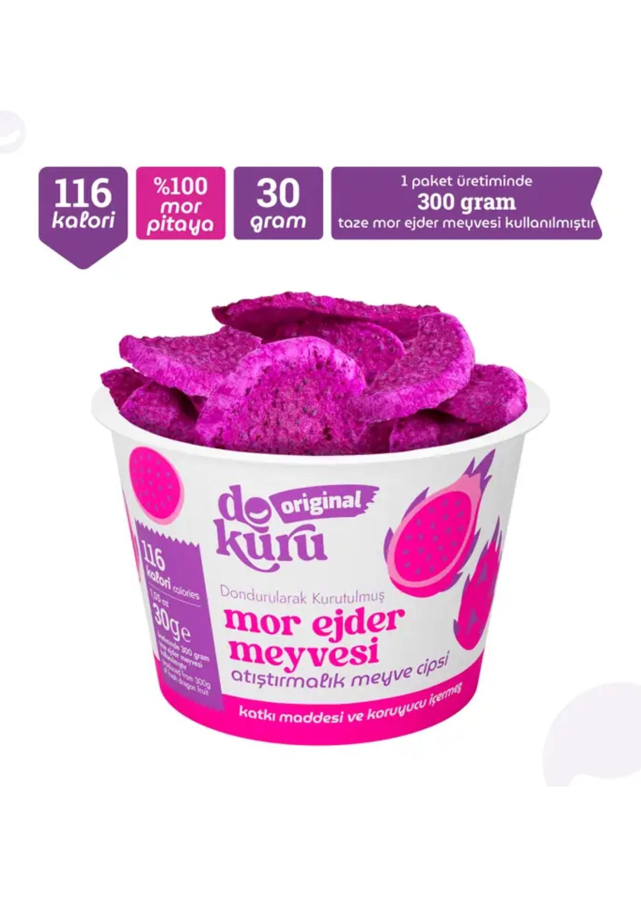 Dokuru Gefriergetrocknete Drachenfrucht Lila (Fruchtchips)