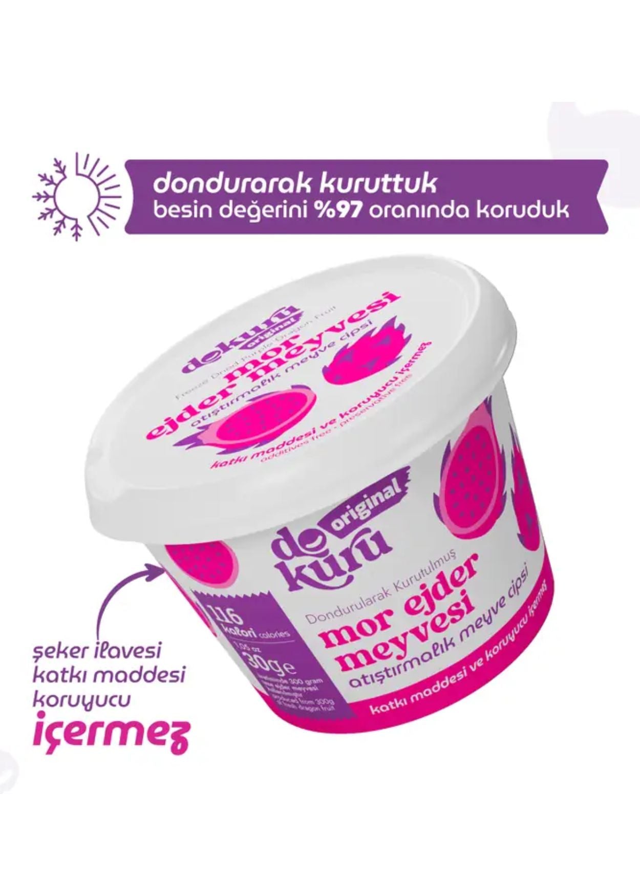 Dokuru Gefriergetrocknete Drachenfrucht Lila (Fruchtchips)