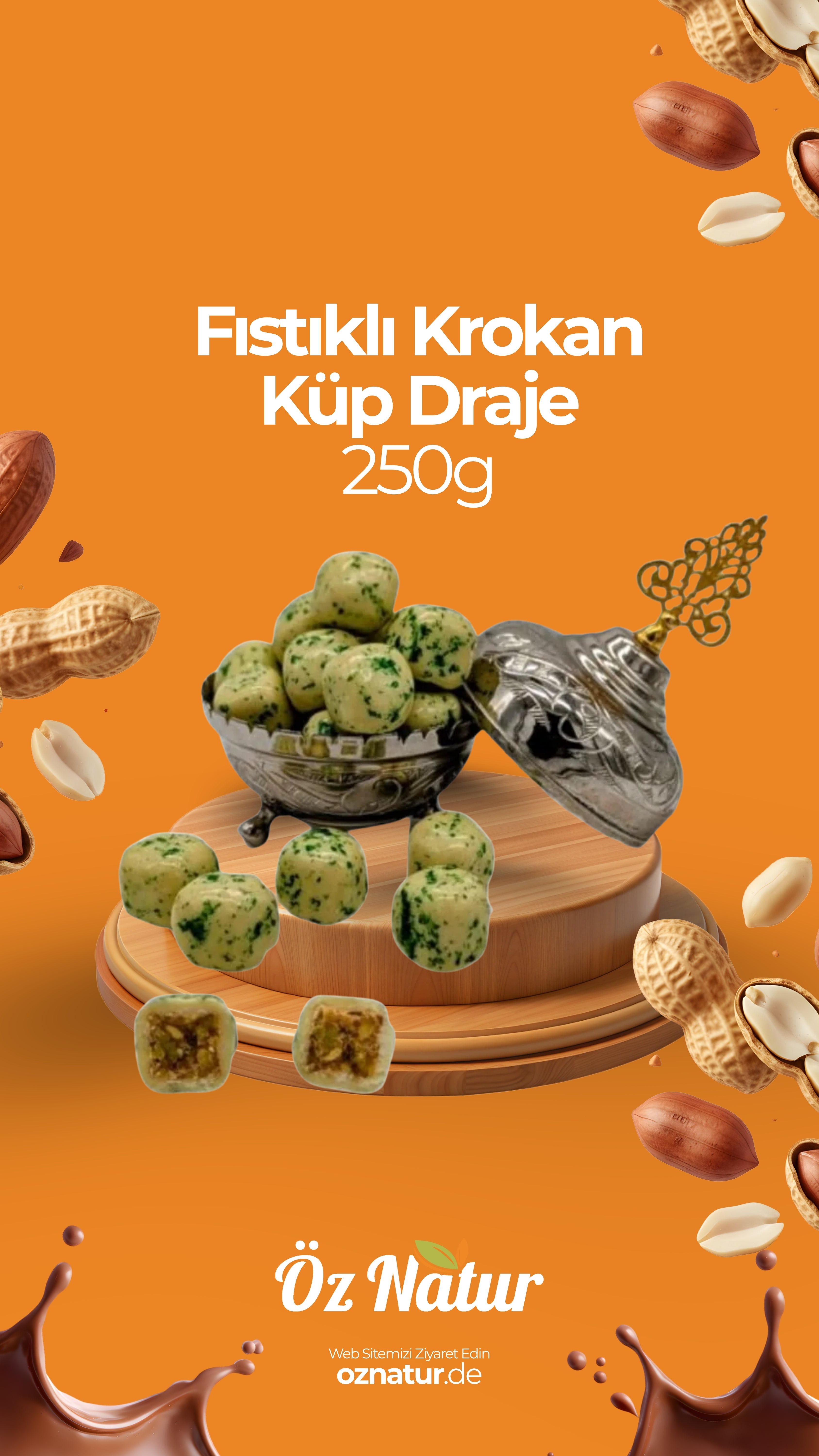 Fıstıklı Krokan Küp Draje