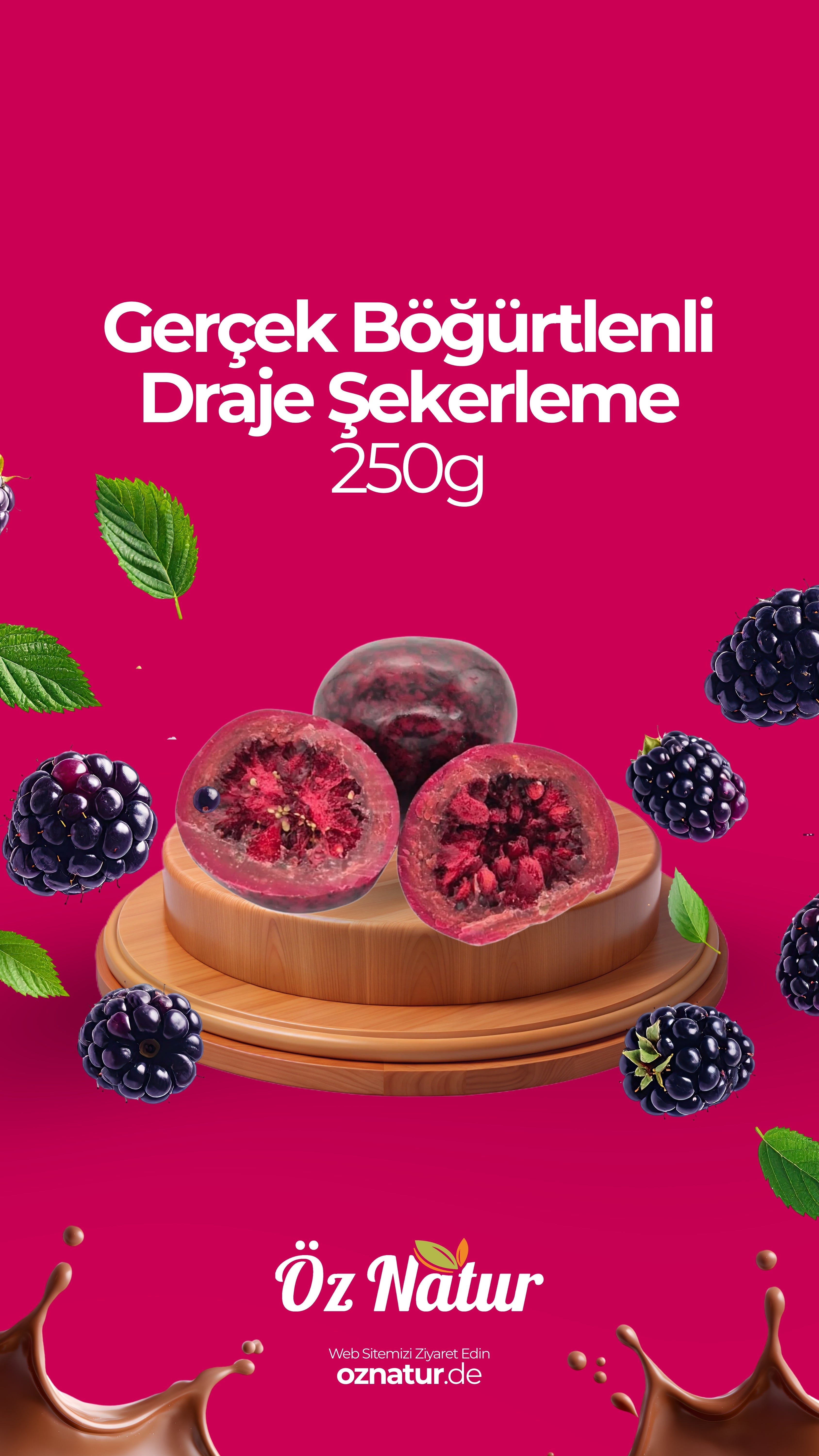 Gerçek Böğürtlenli Draje Şekerleme